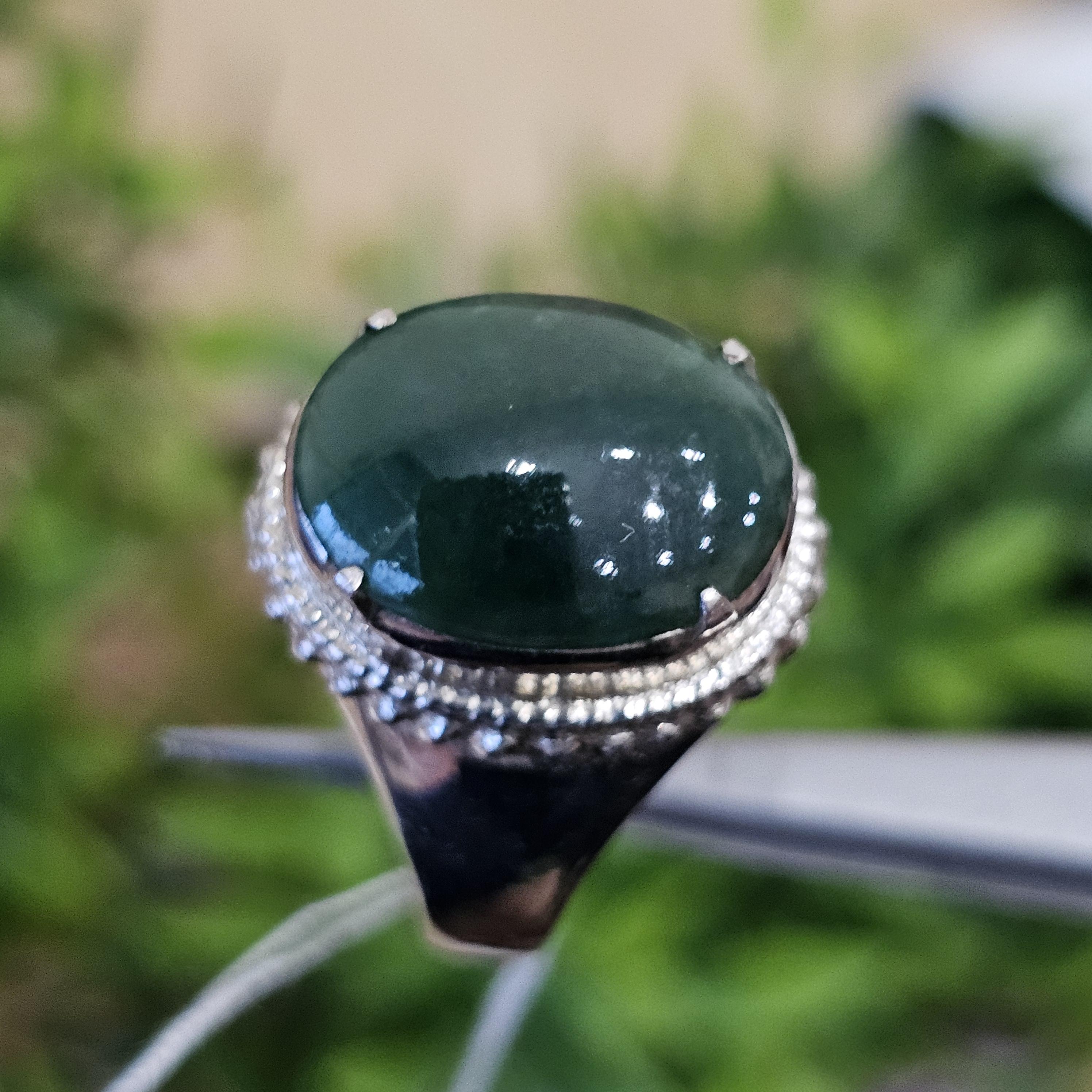 หยก พม่า แท้ Jade แหวนหยก (jadeite Ring) Size 59 ดิบ ไม่ผ่านการปรับปรุง (Type A) พม่า (Myanmar)