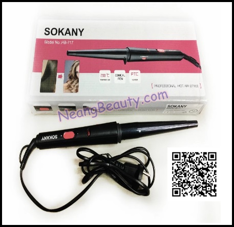 ที่ม้วนผมไฟฟ้า ดัดผมไฟฟ้า ไม่ต้องหนีบ เลือกขนาดลอนได้ Sokany (HB-717)