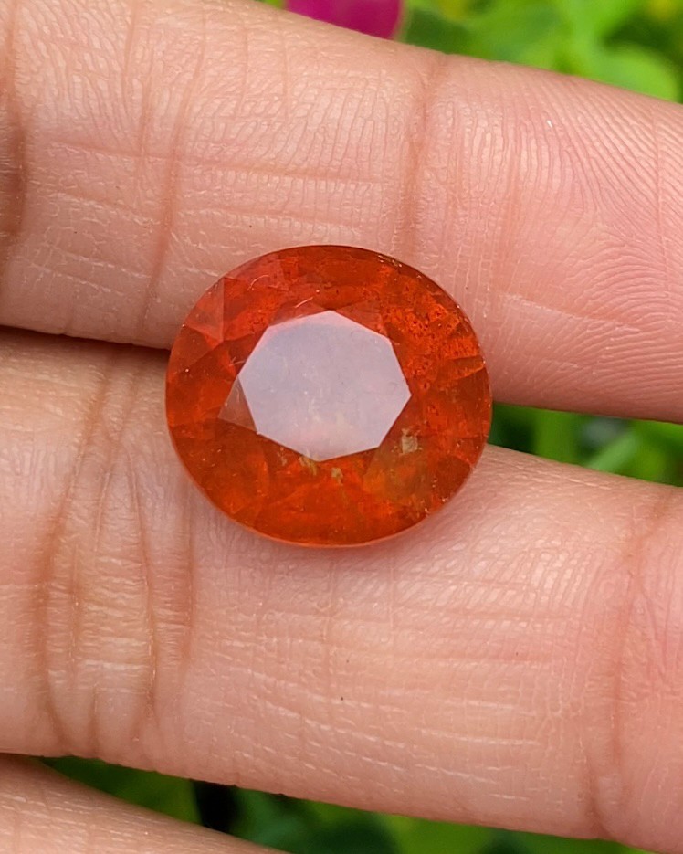 พลอย ออเรนจ์ แซฟไฟร์ สีส้ม Orange Sapphire 14.75กะรัต (Cts.) พลอยแท้ อัญมณีมงคลประจําวันเกิด เครื่องประดับพลอย