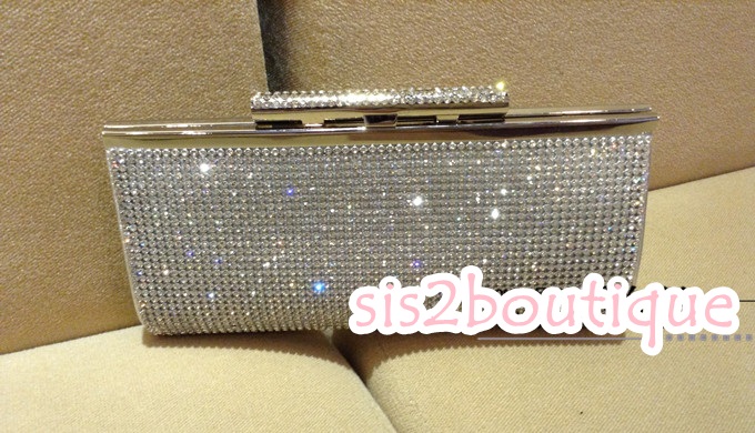 Pre-order กระเป๋าออกงาน Evening Clutch ทรงหรู คริสตัลทั้งใบ สวยหรู พร้อมสายสะพายสั้น/ยาว