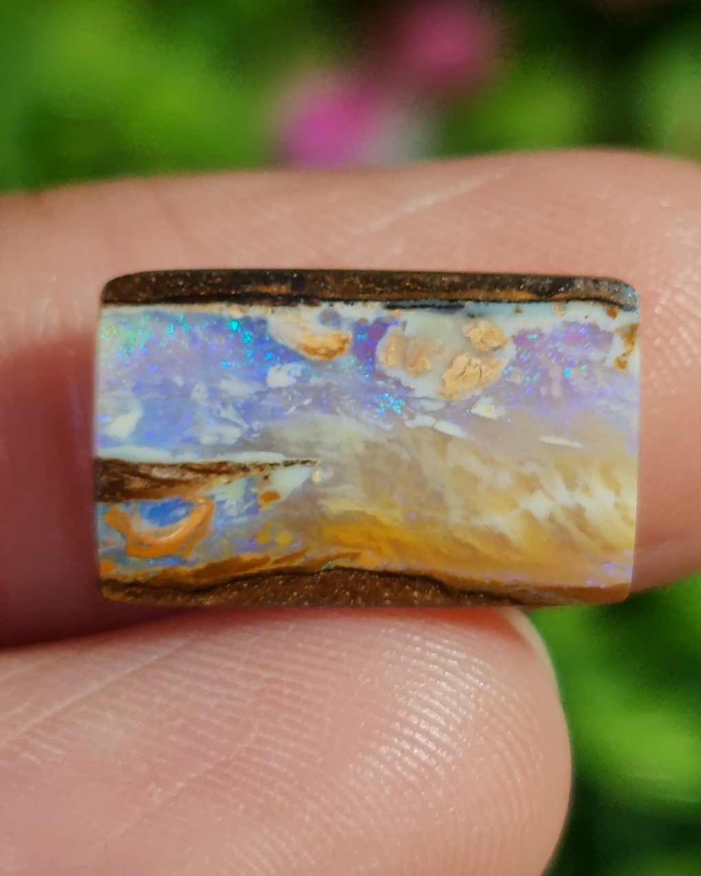 พลอย โบลเดอร์ โอปอล ออสเตรเลีย Australian Boulder Opal 6.30 กะรัต (Cts.) พลอยแท้ อัญมณีมงคลประจําวันเกิด เครื่องประดับพลอย
