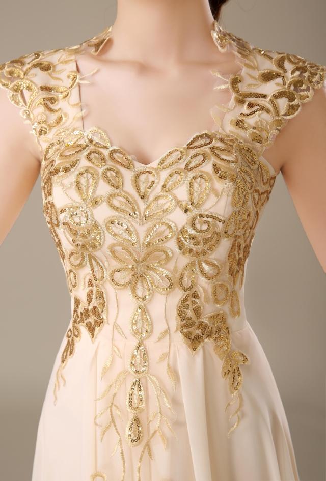 Pre-order ชุดราตรียาว ชุดเพื่อนเจ้าสาว แขนกุด ผ้าชีฟอง กระโปรงยาว แต่งดอก มีซิป