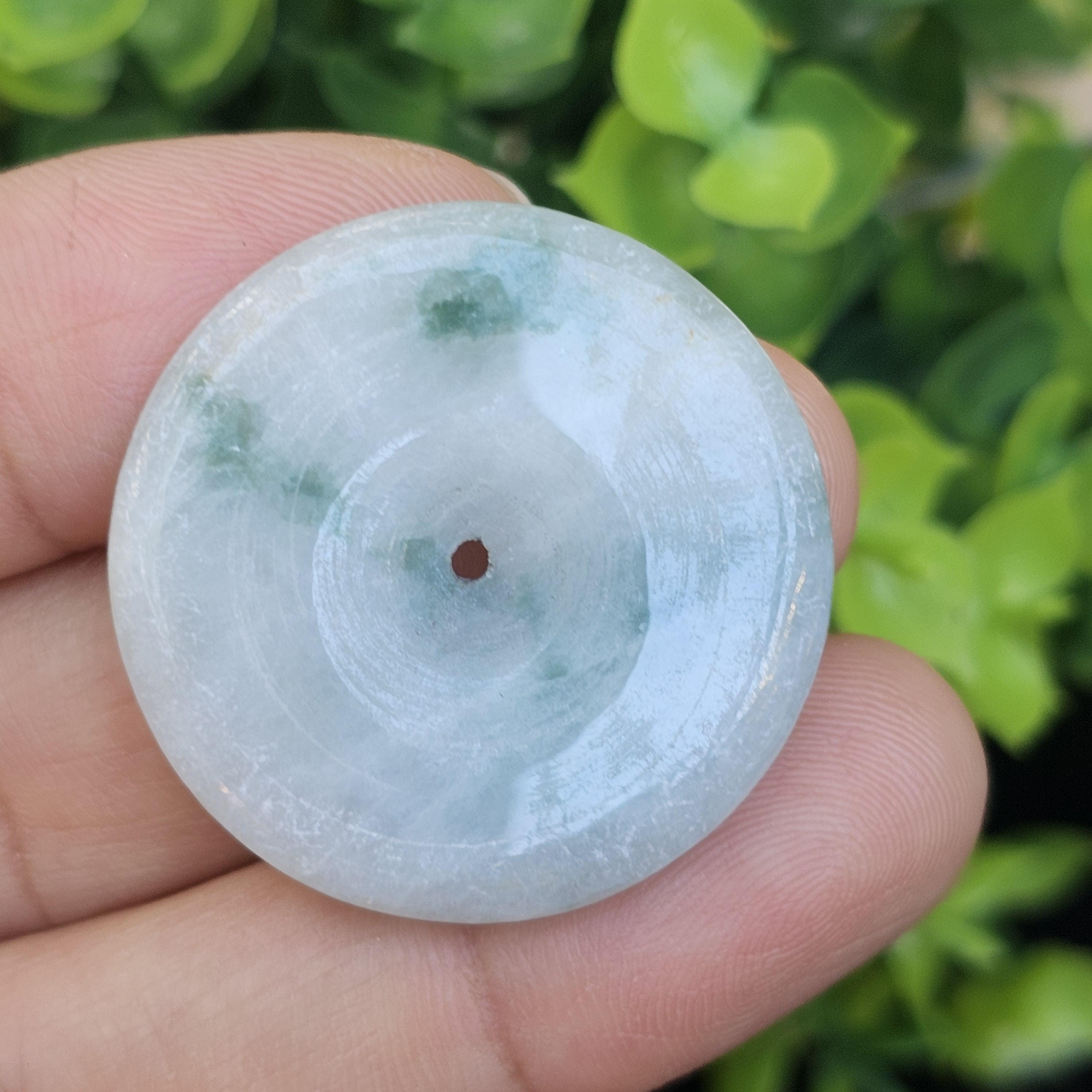 หยก พม่า แท้ Jade จี้โดนัทหยก (Bi-dise jadeite) พม่า (Myanmar) 49.28 กะรัต (Cts.)