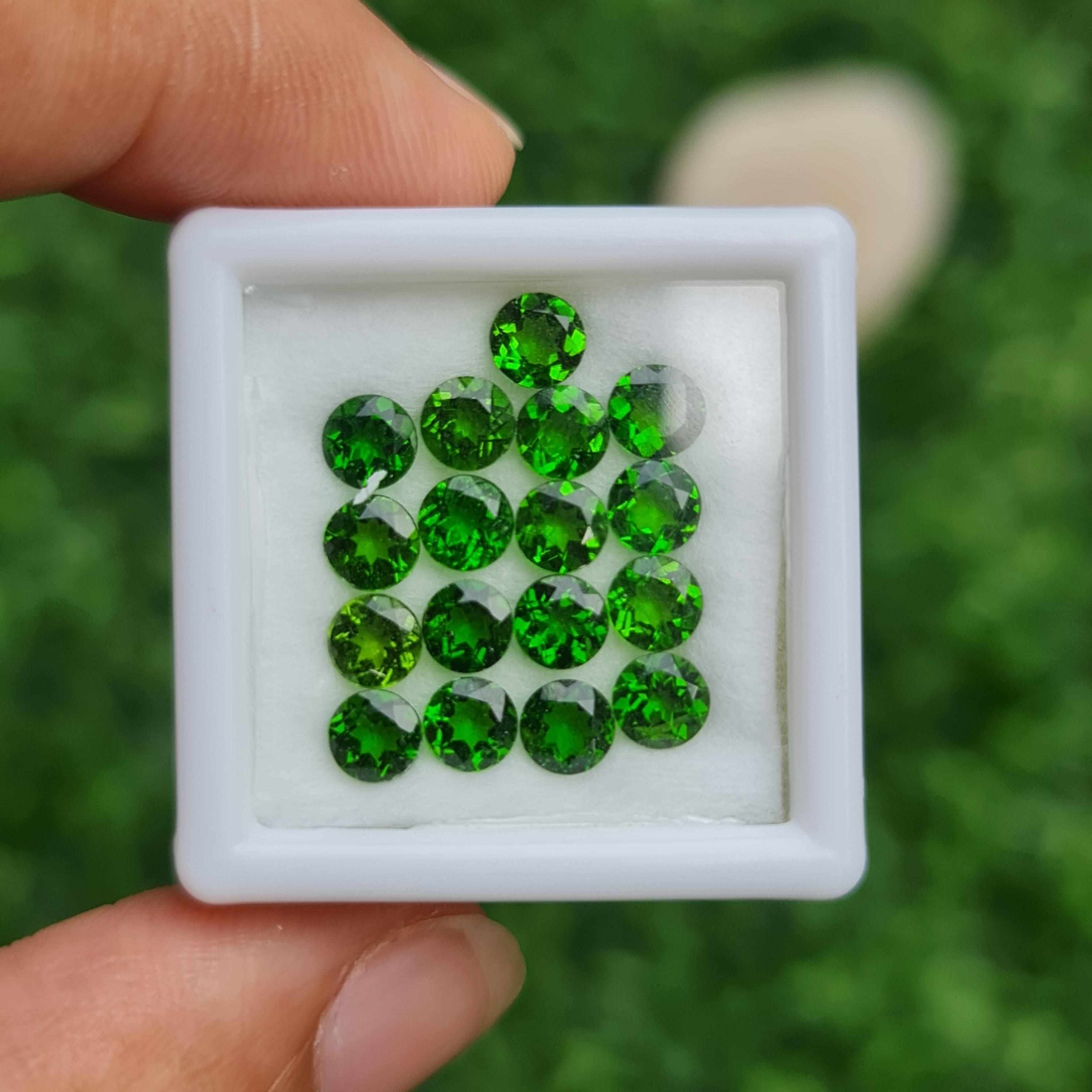 พลอย โครม ไดออพไซด์ Chrome Diopside 4.80 กะรัต (Cts.) 17 เม็ด พลอยแท้ อัญมณีมงคลประจําวันเกิด เครื่องประดับพลอย