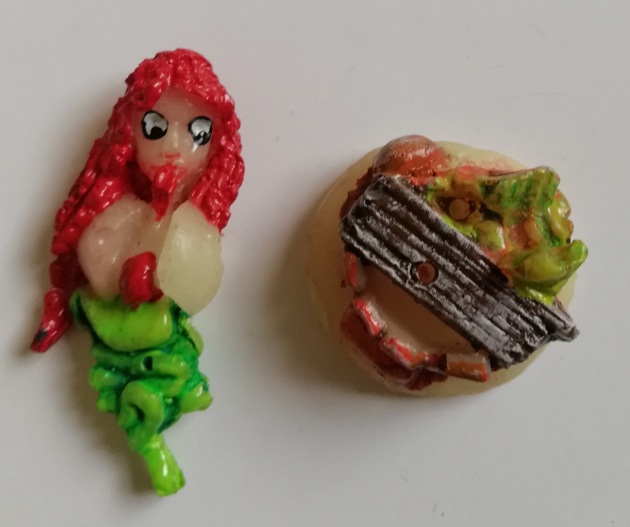 โมเดลแฮนด์เมด ซีรีย์ ผีกระสือ พร้อมฐาน, Thailand handmade toy, ghost model, Christmas serie, glow in the dark base