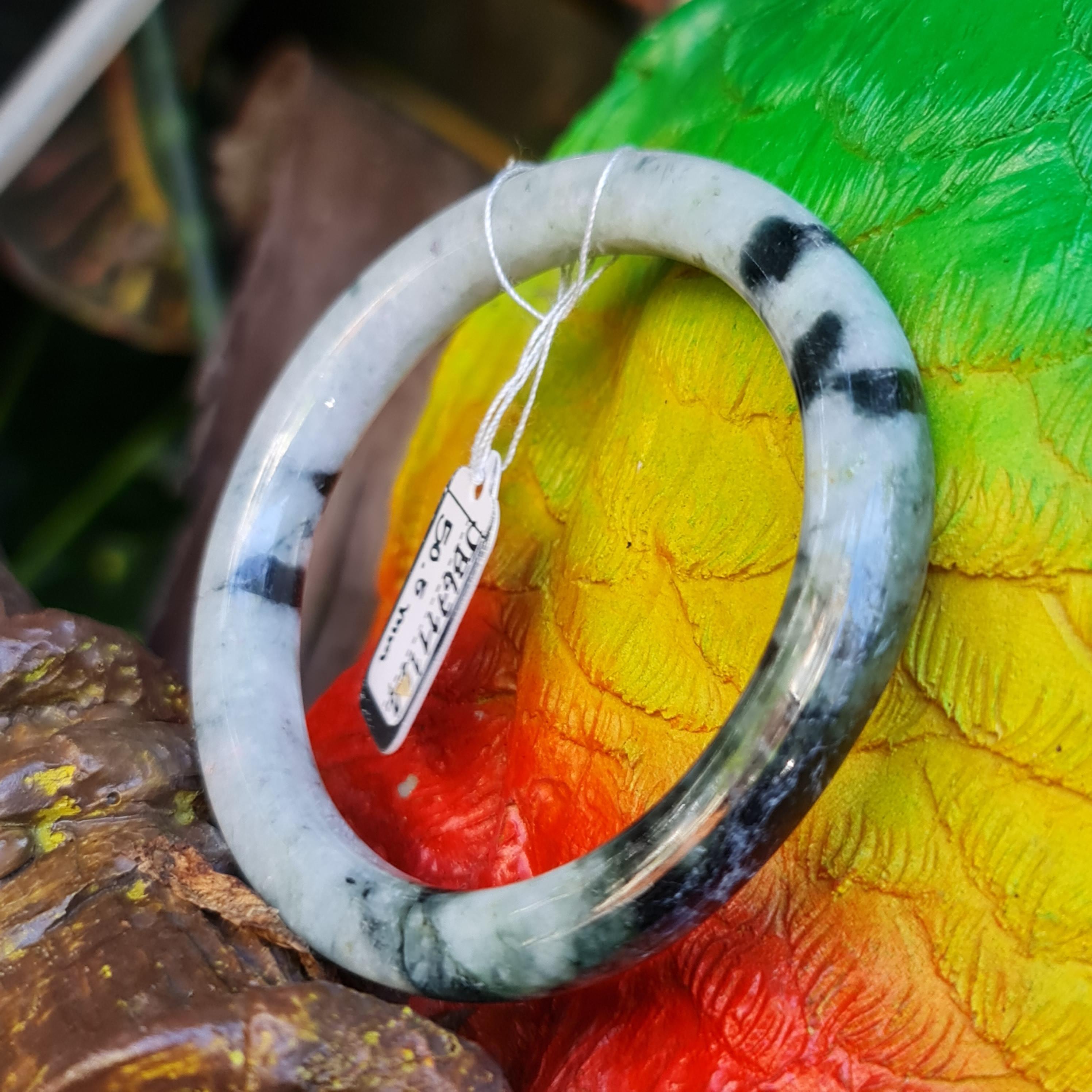 JB6711124 หยก พม่า แท้ Jade กำไลหยก 50.5 มม. (Jadeite bracelet) พม่า (Myanmar)