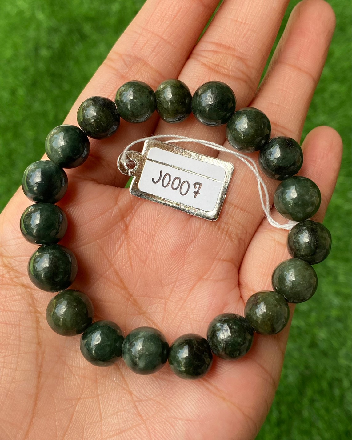 J0007 หยก พม่า แท้ Jade กำไล ประคำหยก (Jadeite Beads Bracelet) พม่า (Myanmar)