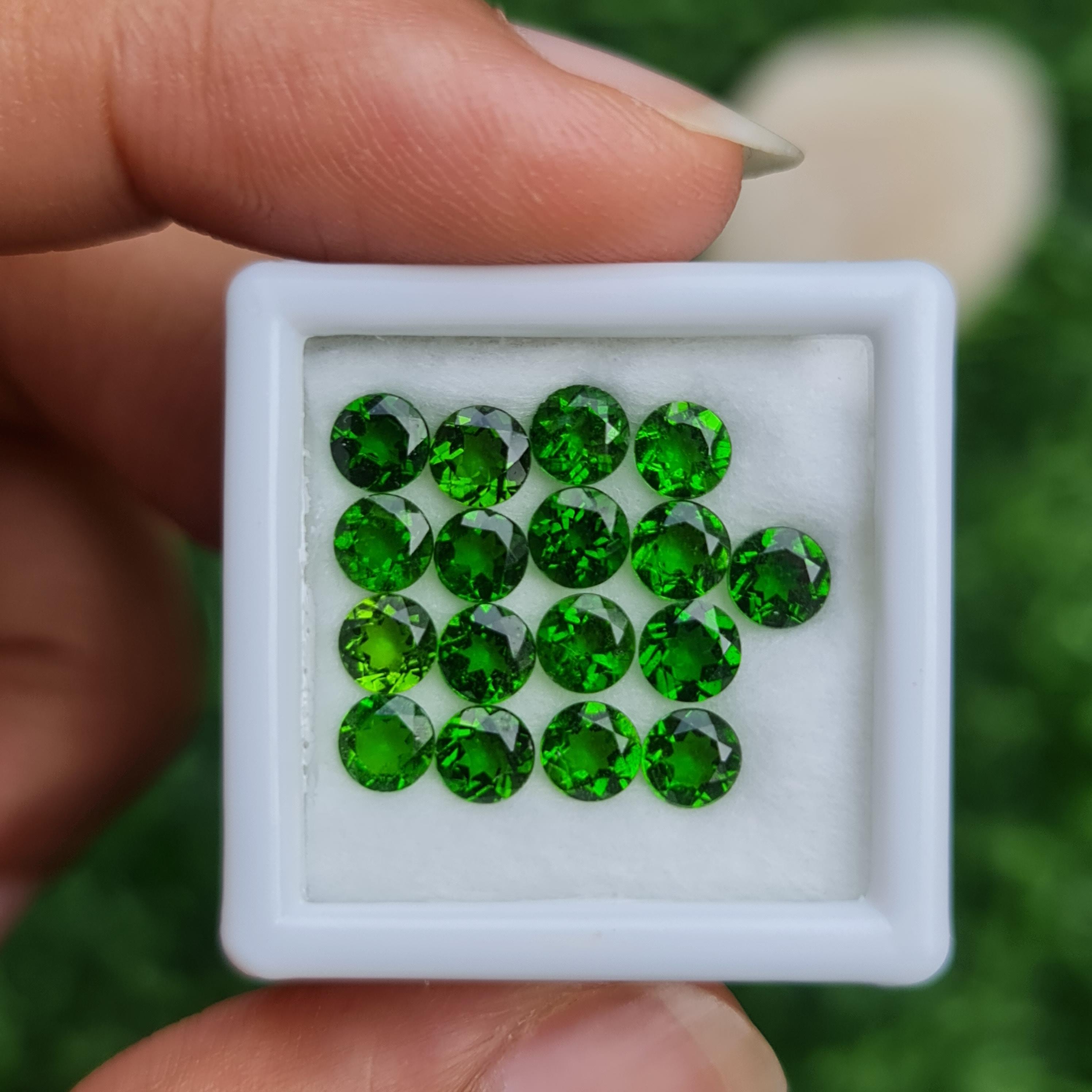 พลอย โครม ไดออพไซด์ Chrome Diopside 4.98 กะรัต (Cts.) 17 เม็ด พลอยแท้ อัญมณีมงคลประจําวันเกิด เครื่องประดับพลอย
