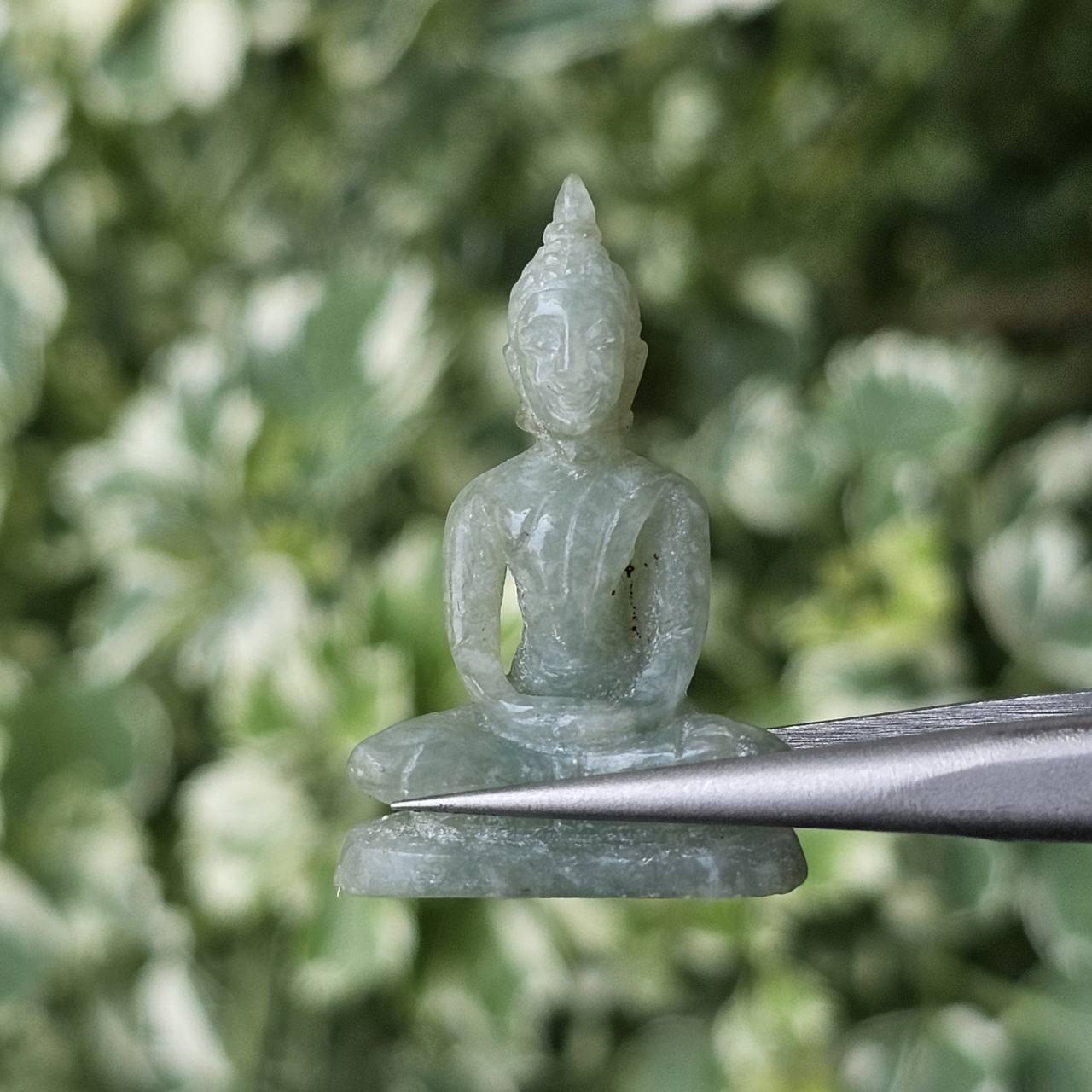 หยก แกะสลัก รูป พระ (Burmese jadeite) 19.31 กะรัต (cts.) หยก พม่า แท้