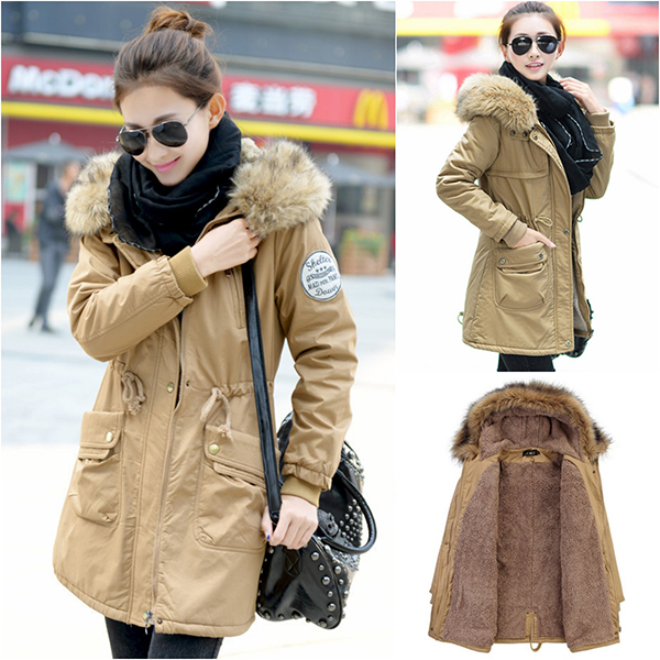 เสื้อโค้ทกันหนาวรุ่นหนาใส่ติดลบ ซับขนนุ่มเต็มตัว มีฮู้ดแต่งเฟอร์ถอดได้ (11719X)