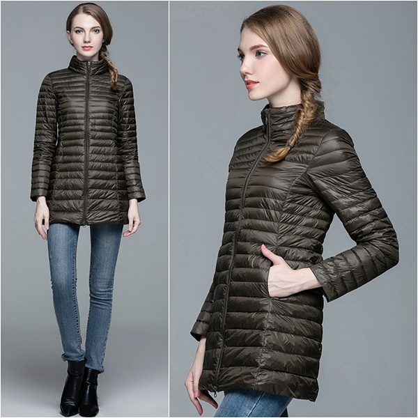 Ultra Light Down เสื้อโค้ทกันหนาวขนเป็ดตัวยาว พร้อมถุงเก็บ (11967X)