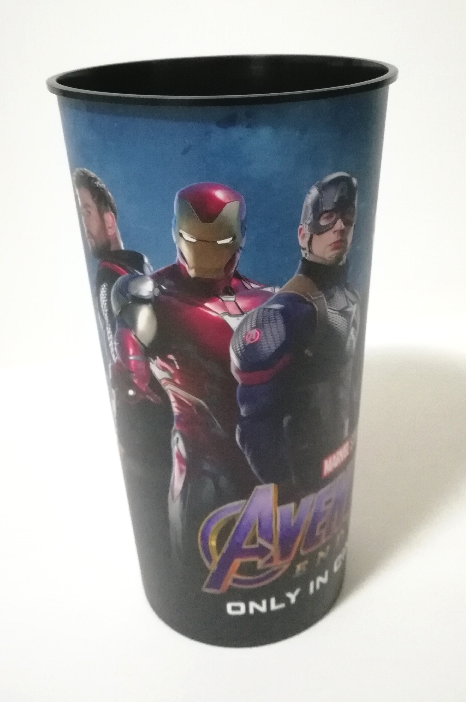 แก้วน้ำโรงหนัง ลาย มาร์เวล "Avenger End Game", Movie glass bottle, Marvel 'Avengers "End Game" printed on