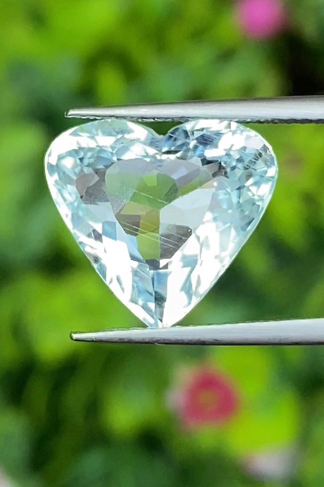 พลอย อความารีน Aquamarine 5.00 กะรัต (Cts.) พลอยแท้ อัญมณีมงคลประจําวันเกิด เครื่องประดับพลอย