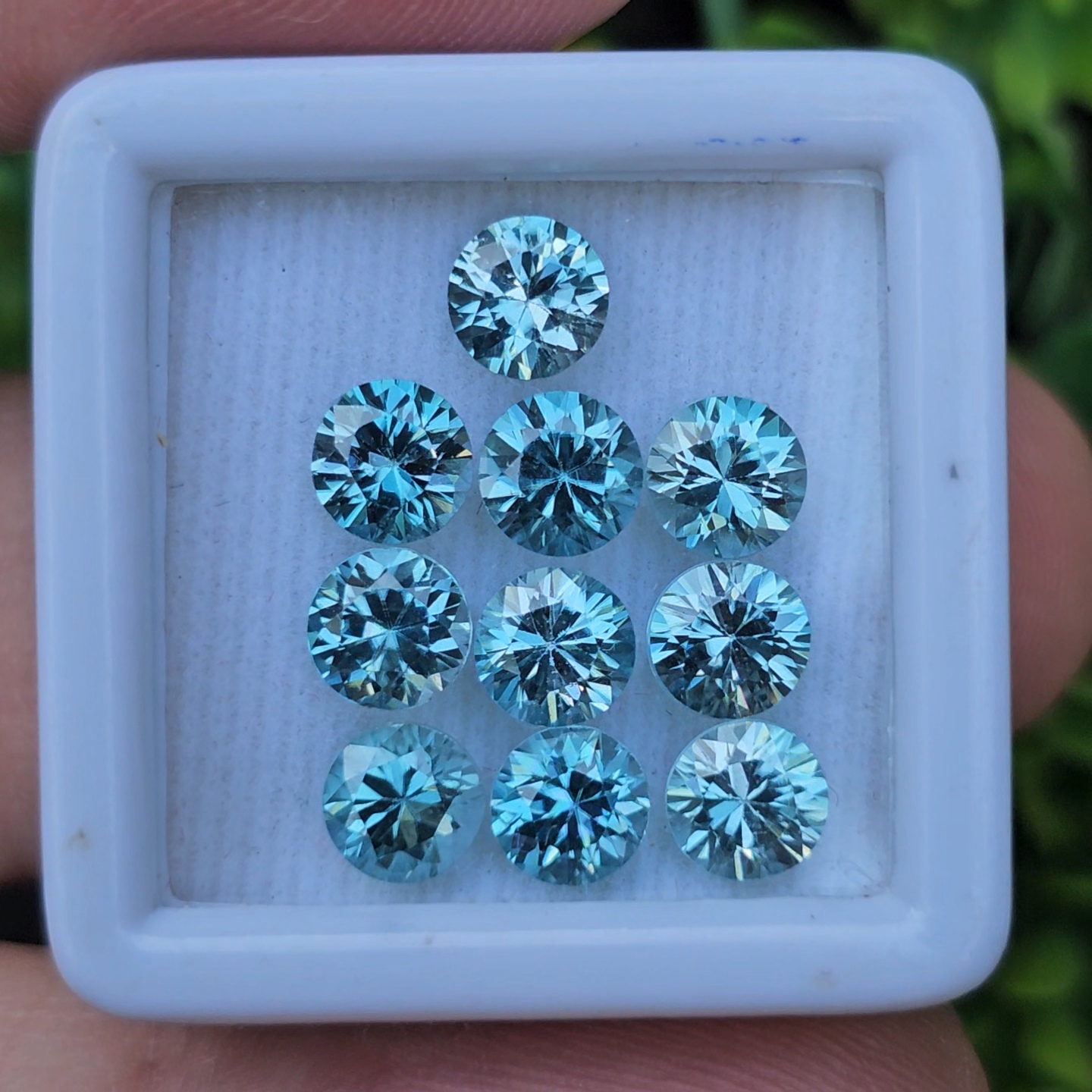 พลอย เพทาย Natural Zircon 9.42 กะรัต (Cts.) 10 เม็ด (2Pcs.) พลอยแท้อัญมณีมงคล ประจําวันเกิด เครื่องประดับพลอย