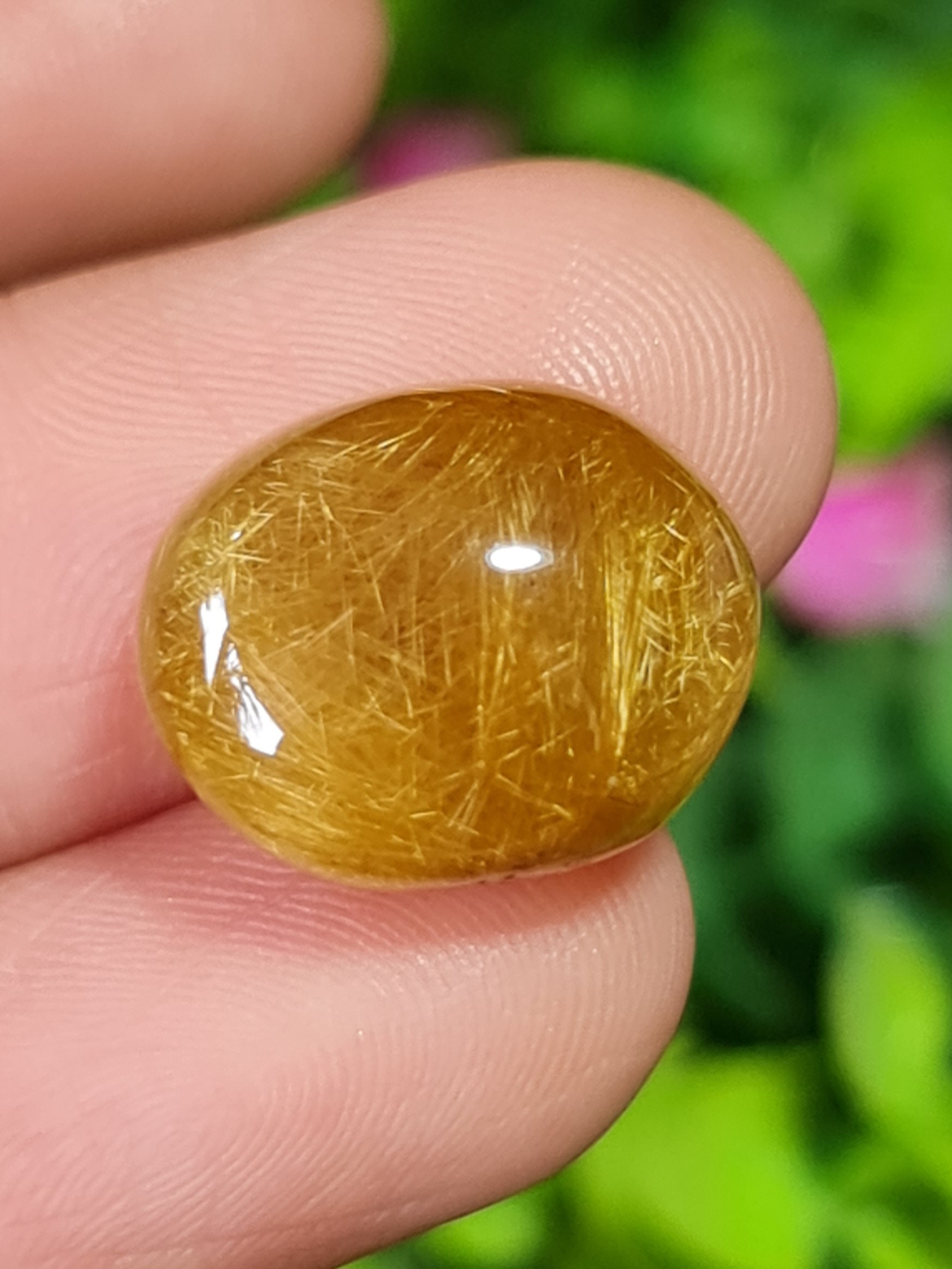 ไหมทอง ควอตซ์ Golden Rutilated Quartz 15.69 กะรัต Cts.พลอยแท้ อัญมณีมงคลประจําวันเกิด เครื่องประดับพลอย