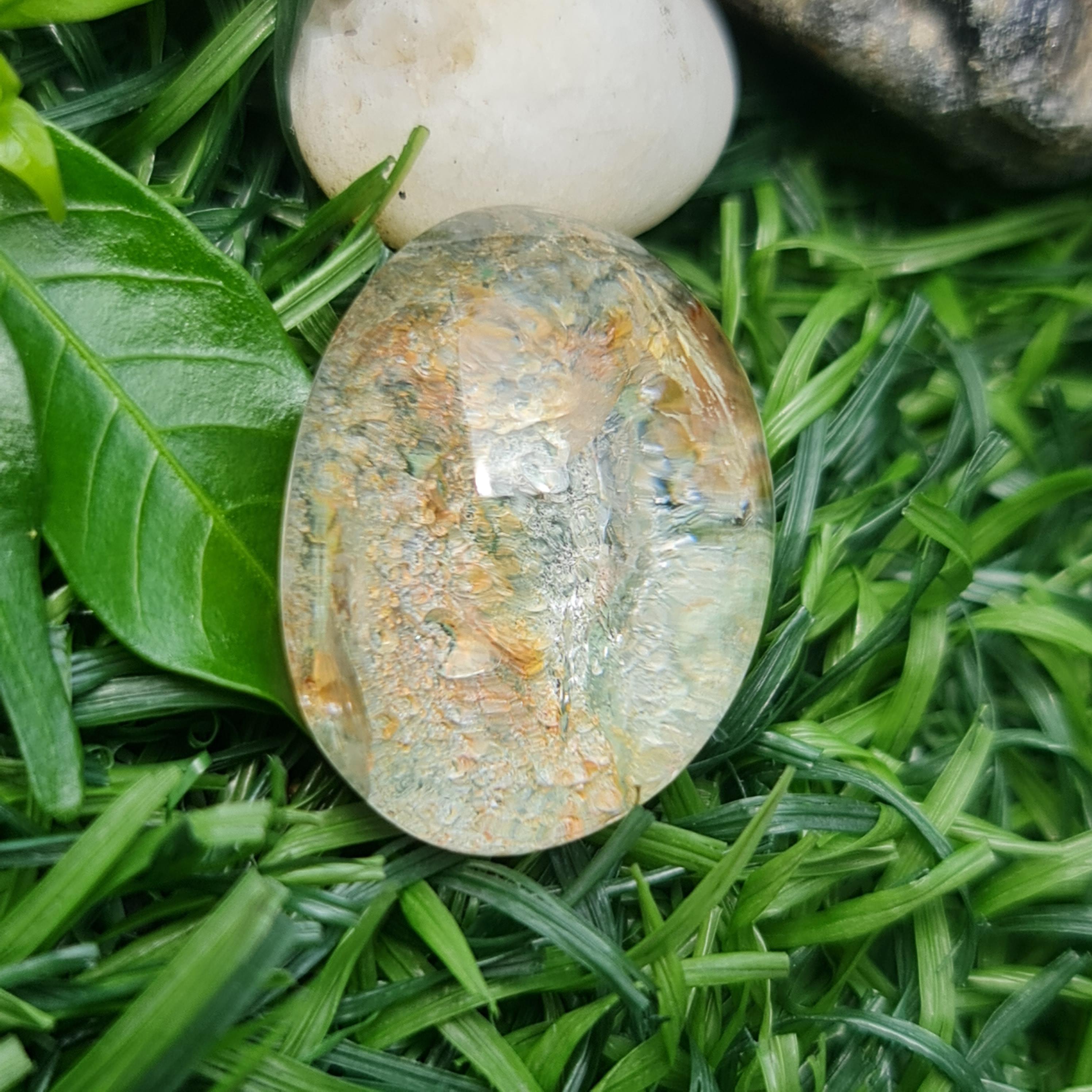 โป่งข่าม ควอตซ์ Rutilated Quartz 33.32 กะรัต Cts. พลอยแท้ อัญมณีมงคลประจําวันเกิด เครื่องประดับพลอย