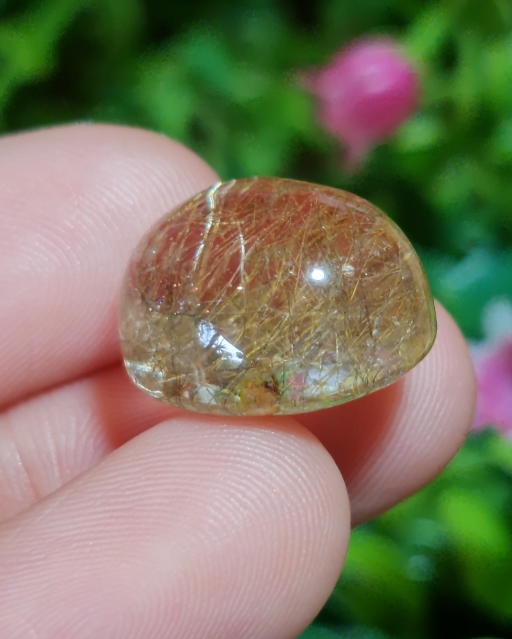 ไหมทอง ควอตซ์ Golden Rutilated Quartz 18.77 กะรัต Cts.พลอยแท้ อัญมณีมงคลประจําวันเกิด เครื่องประดับพลอย