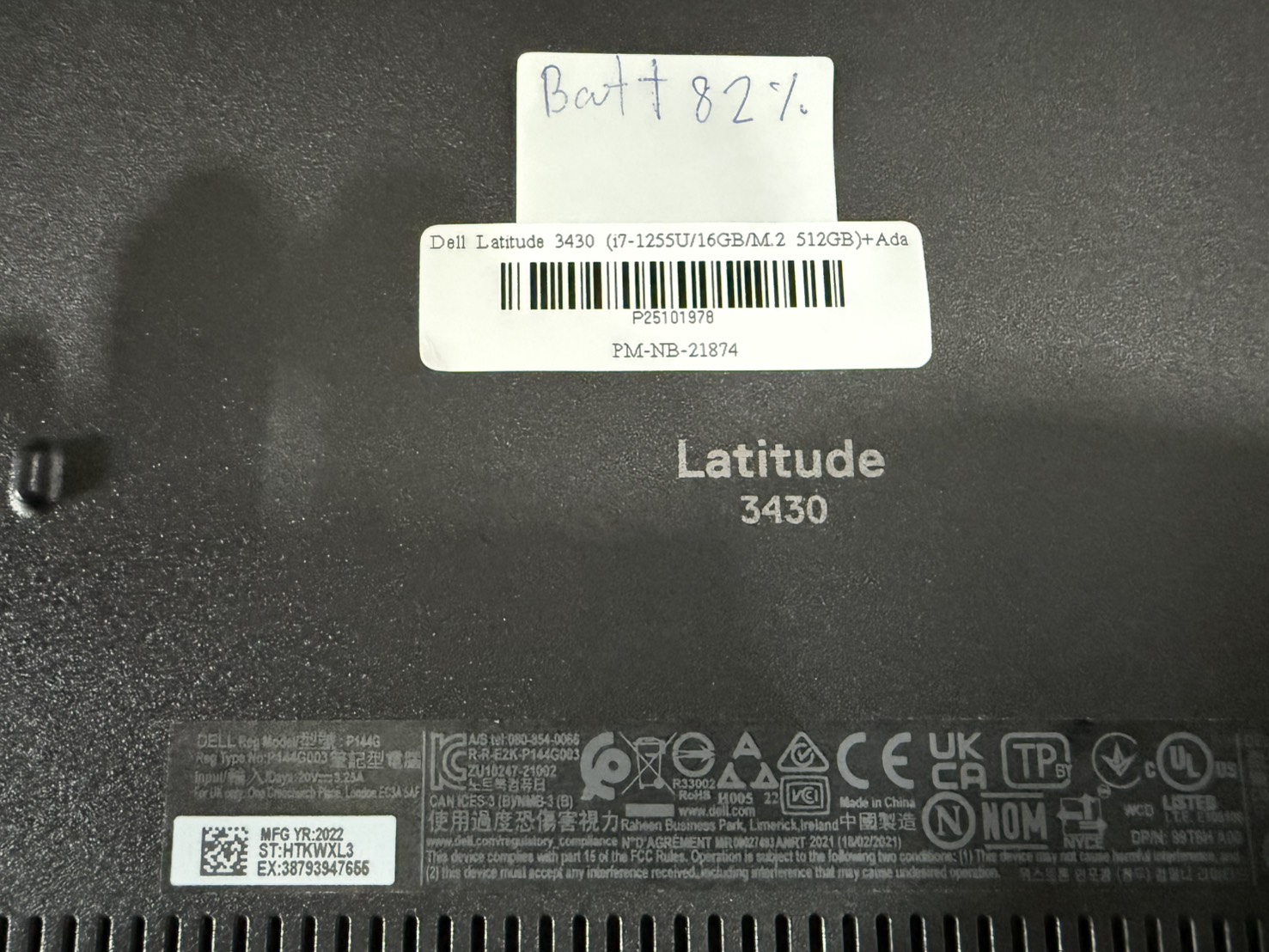 Notebook Dell Latitude 3430 (i7-1255U/16GB/M.2 512GB)+Adapter+กระเป๋า แบต 82%