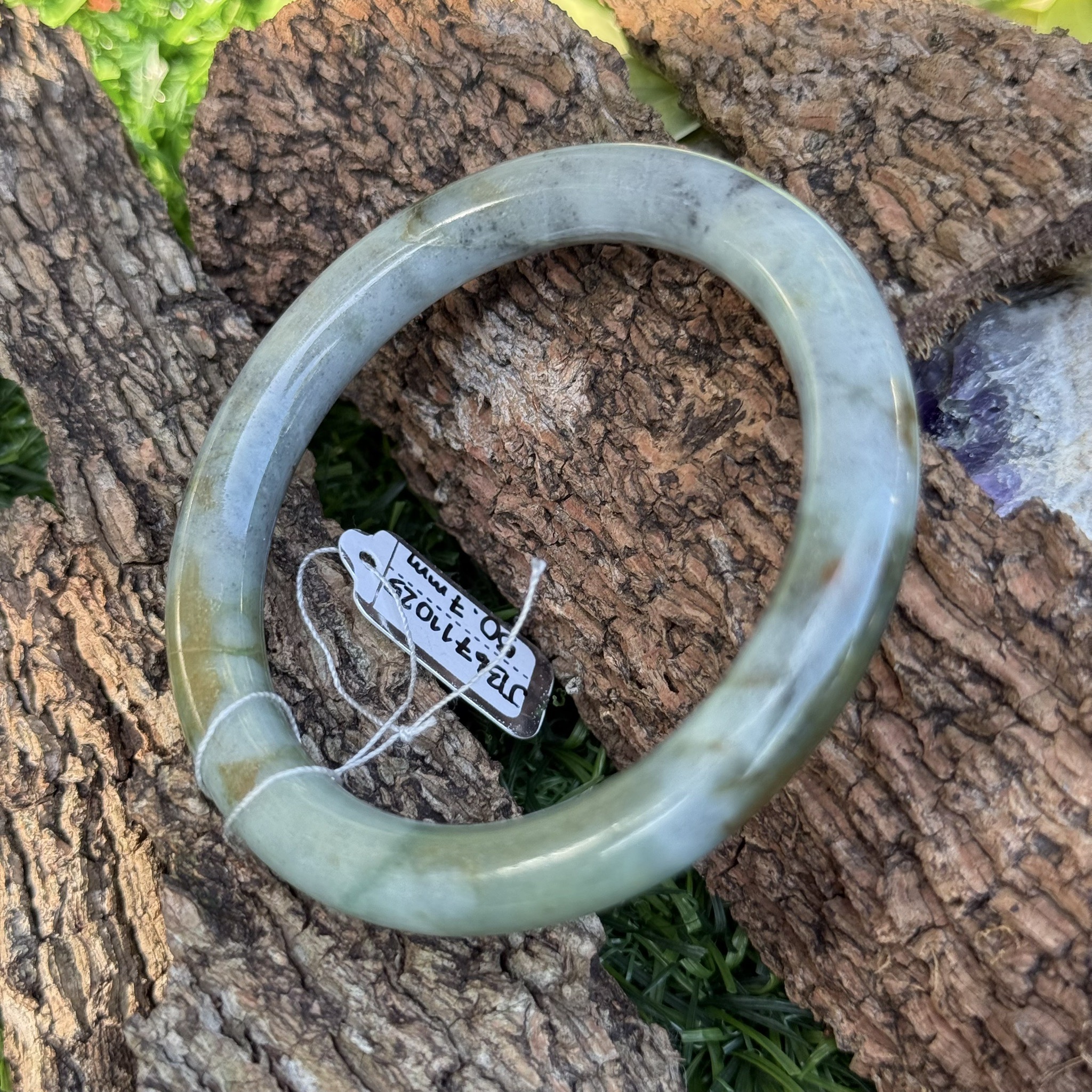 JB6711025 หยก พม่า แท้ Jade กำไลหยก 50.7 มม. (Jadeite bracelet) พม่า (Myanmar)