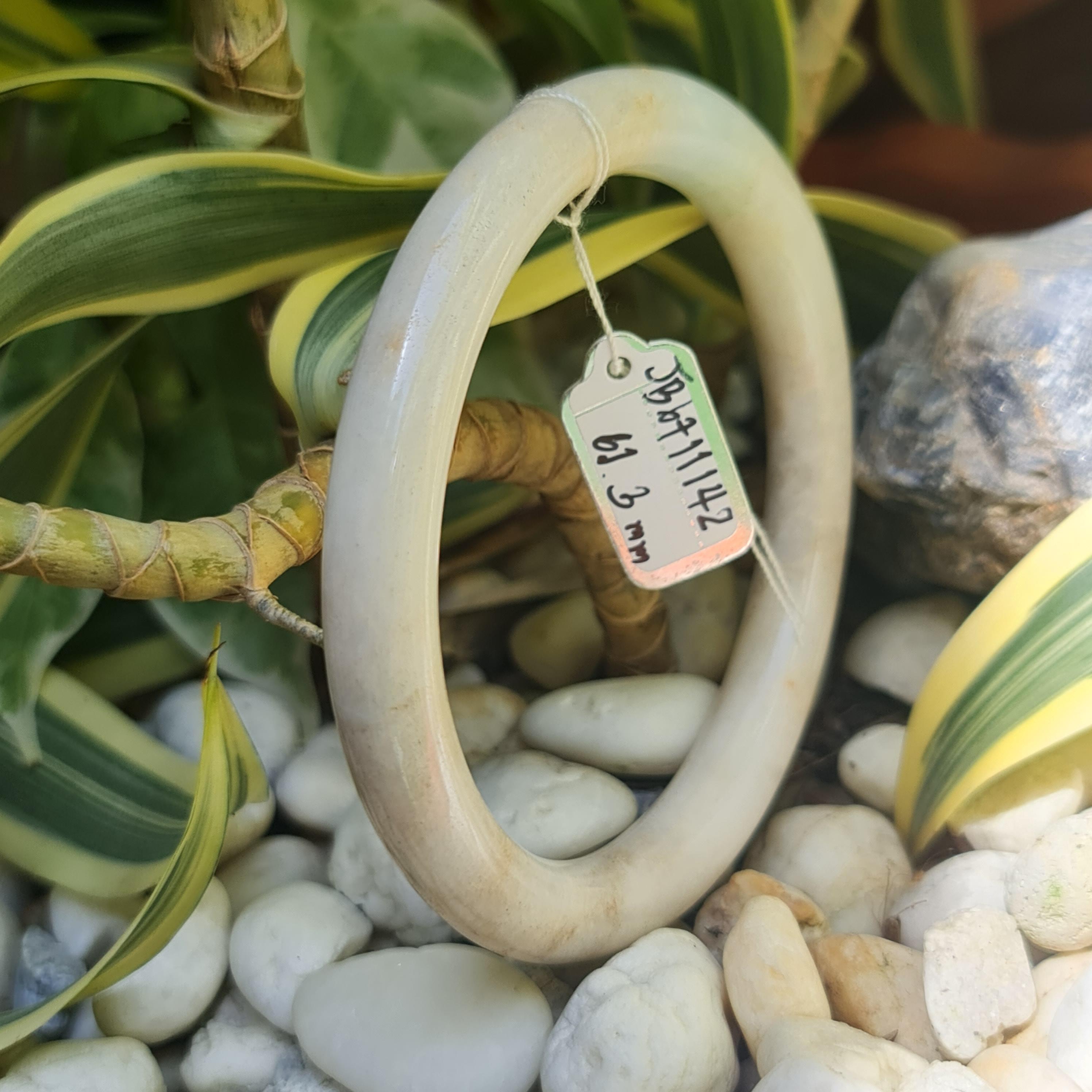 JB6711142 หยก พม่า แท้ Jade กำไลหยก 61.3 มม. (Jadeite bracelet) พม่า (Myanmar)