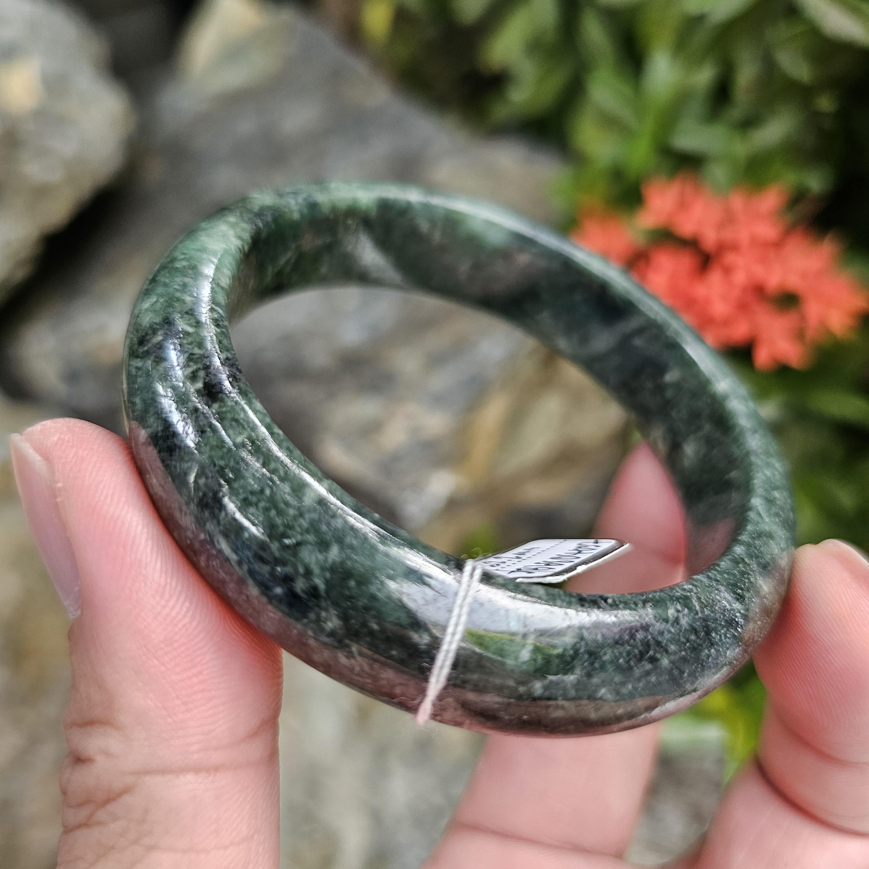 JB6804037 หยก พม่า แท้ Jade กำไลหยก 62.2 มม. (Jadeite bracelet) พม่า (Myanmar)