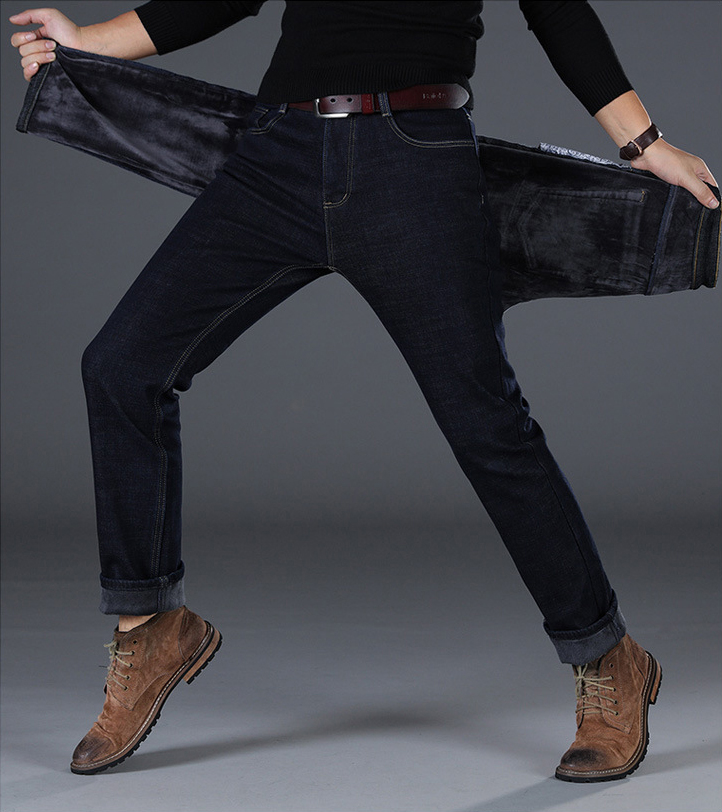 Regular Jeans กางเกงยีนส์กันหนาวผู้ชาย ซับกำมะหยี่หนาอุ่น (10309MM)