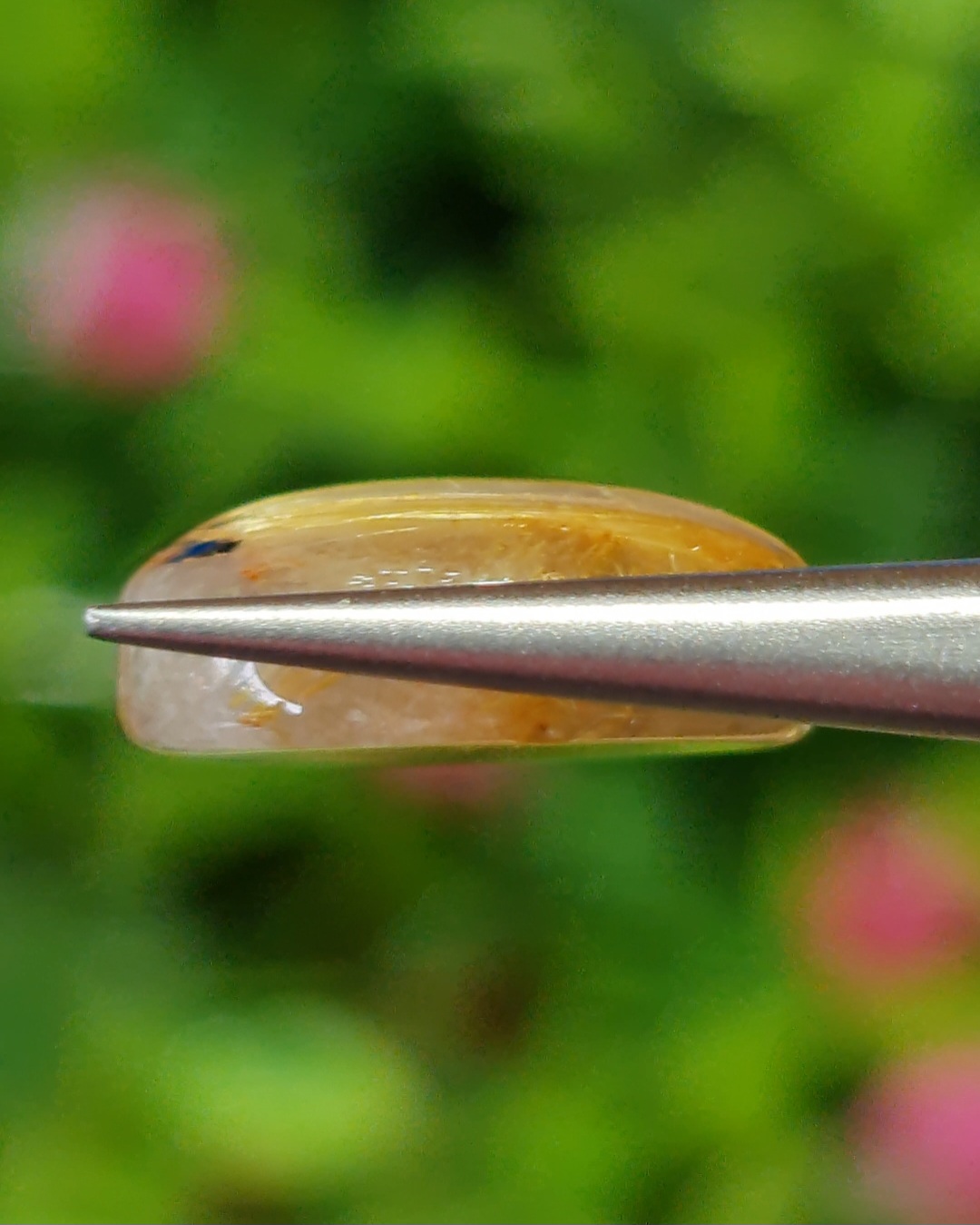 ตาแมว ไหมทอง ควอตซ์ Cat eye Golden Rutilated Quartz 6.29 กะรัต Cts.พลอยแท้ อัญมณีมงคลประจําวันเกิด เครื่องประดับพลอย