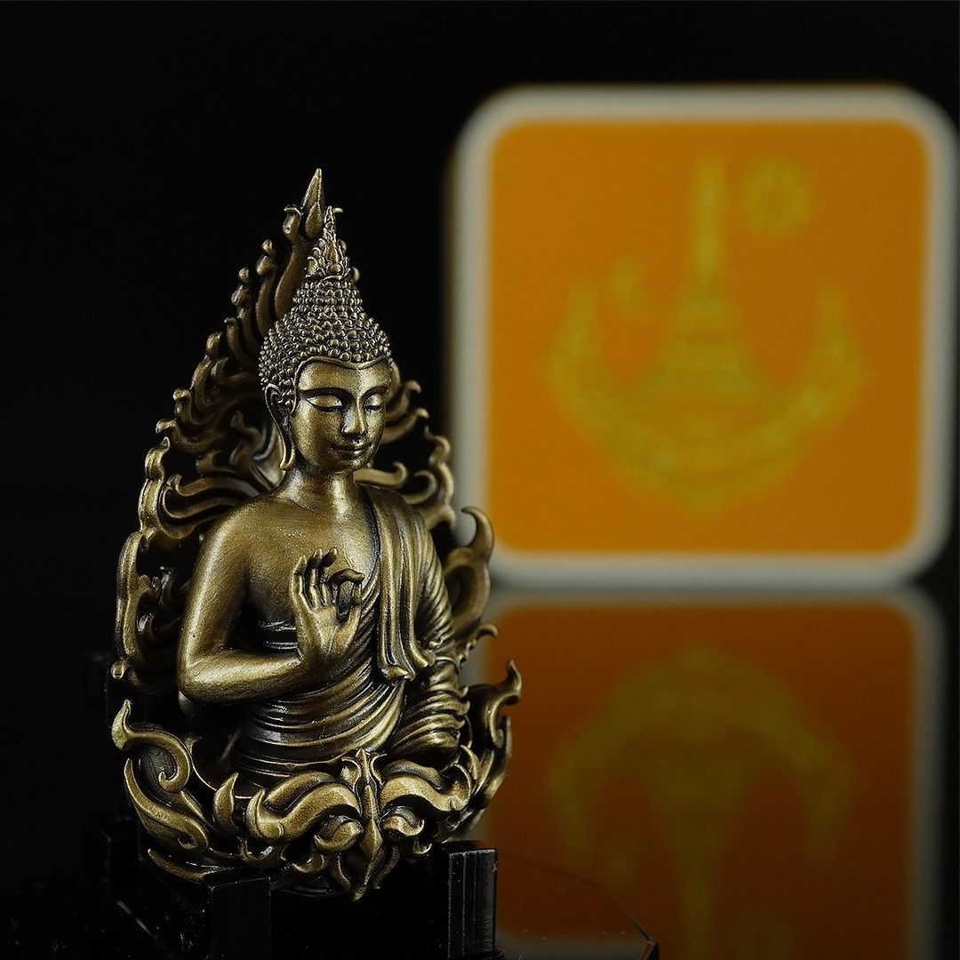 พระพุทธอโรคยา พิมพ์ใหญ่ เนื้อบรอนซ์รมดำปัดเงา