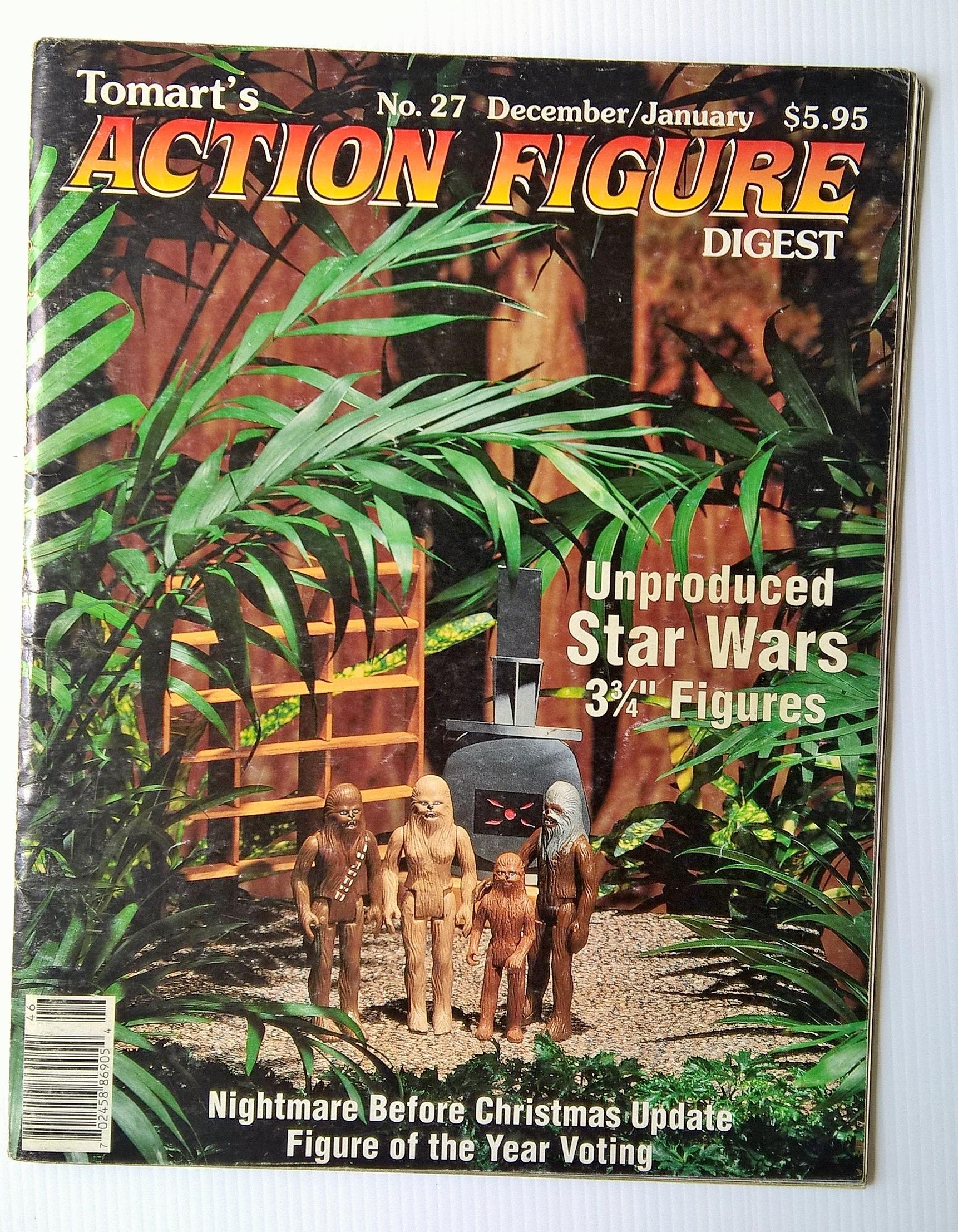 ขายนิตยสารเก่าแนวการ์ตูน ของสะสม Tomart’s ACTION FIGURE DIGEST, No. 27, December/January แกะแม็กเย็บสัน หน้าครบ ในเล่ม Unproduced STAR WARS 3 ¾” Figures Nightmare Before Christmas Update Figure of the Year Voting