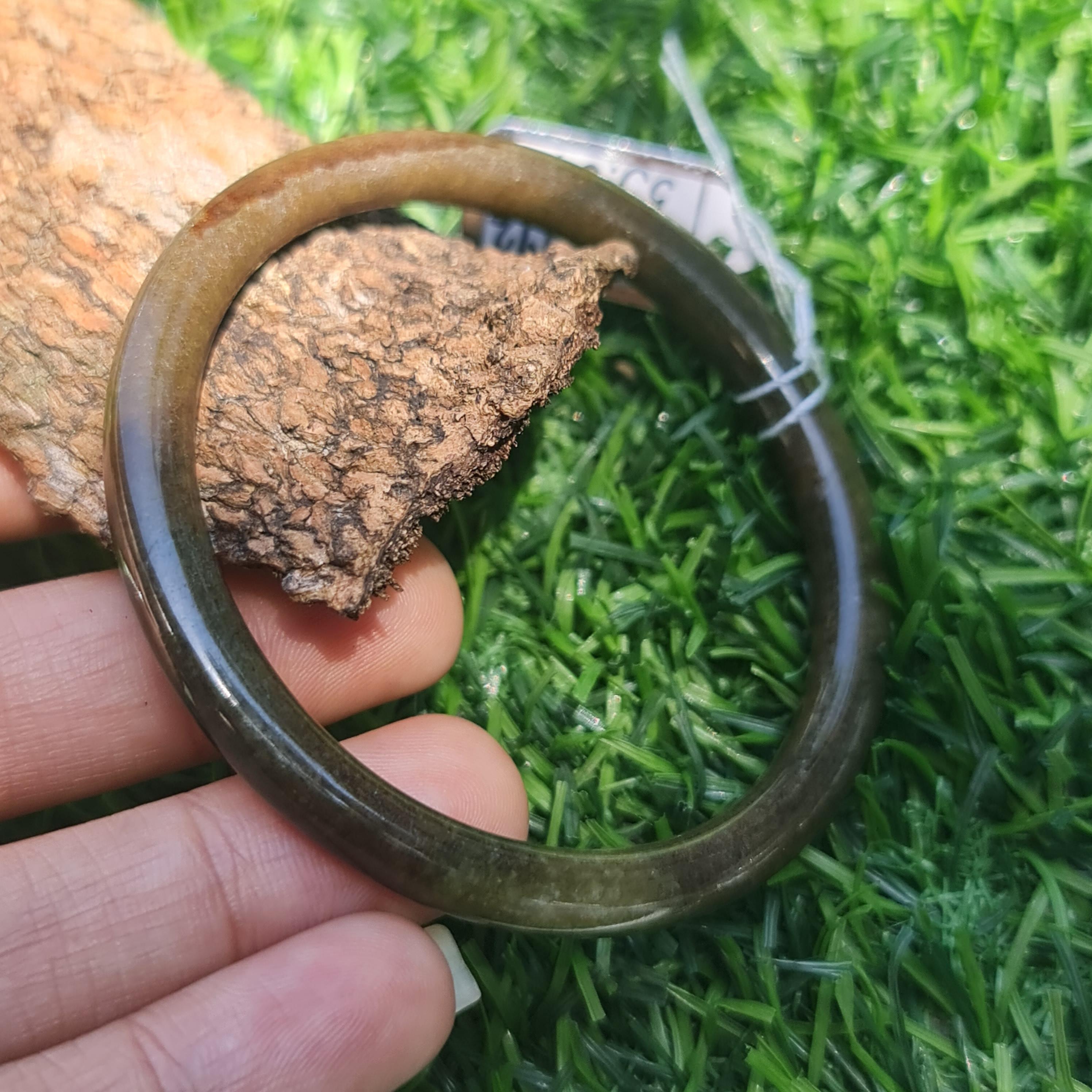 JB6711172 หยก พม่า แท้ Jade กำไลหยก 53.3 มม. (Jadeite bracelet) พม่า (Myanmar)