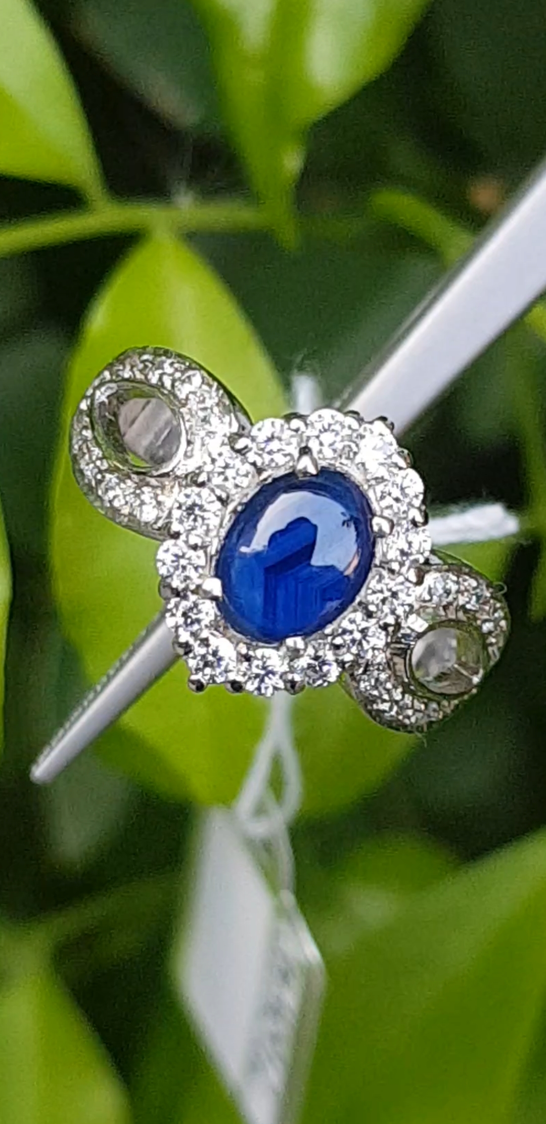 แหวน พลอย ไพลิน ดิบ (Size) 51 Unheated Blue Sapphire Ring