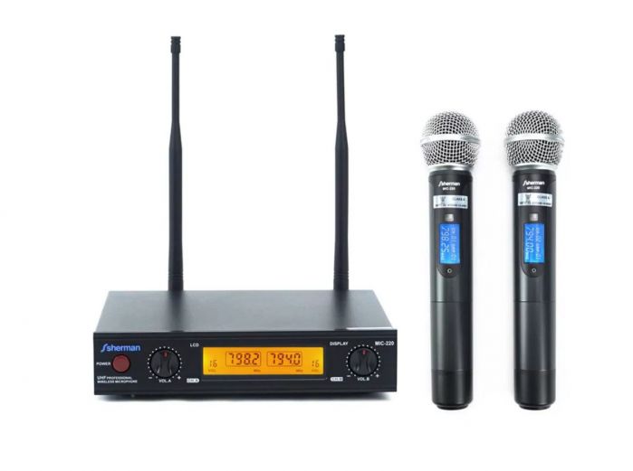 Sherman MIC-331 ชุดไมค์ลอยคู่ UHF แบบมือถือ