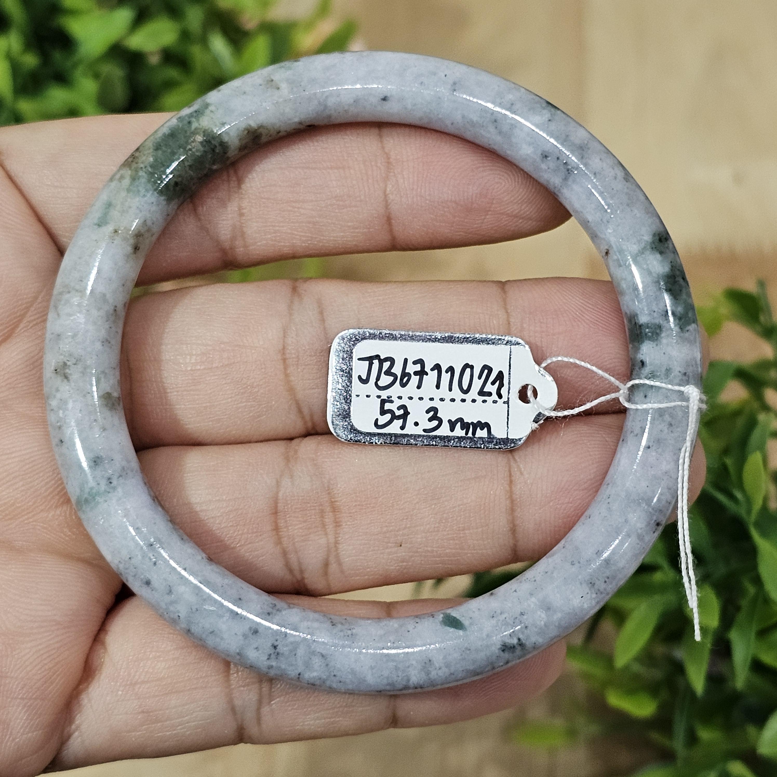 JB6711021 หยก พม่า แท้ Jade กำไลหยก 57.3 มม. (Jadeite bracelet) พม่า (Myanmar)