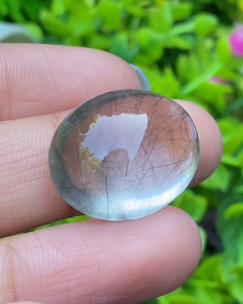 โป่งข่าม ควอตซ์ Rutilated Quartz 33.15 กะรัต Cts. พลอยแท้ อัญมณีมงคลประจําวันเกิด เครื่องประดับพลอย
