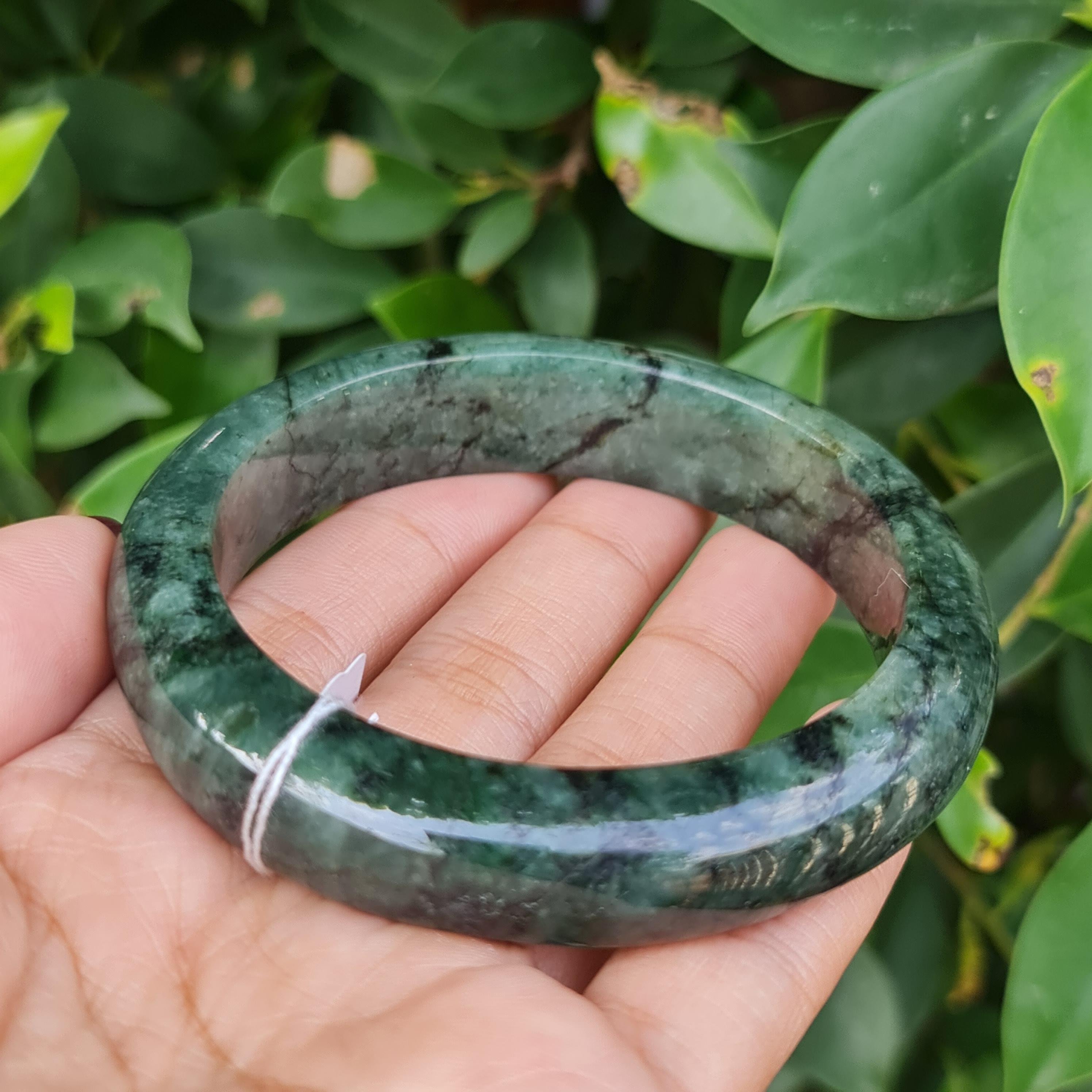 JB6804009 หยก พม่า แท้ Jade กำไลหยก 59.9 มม. (Jadeite bracelet) พม่า (Myanmar)