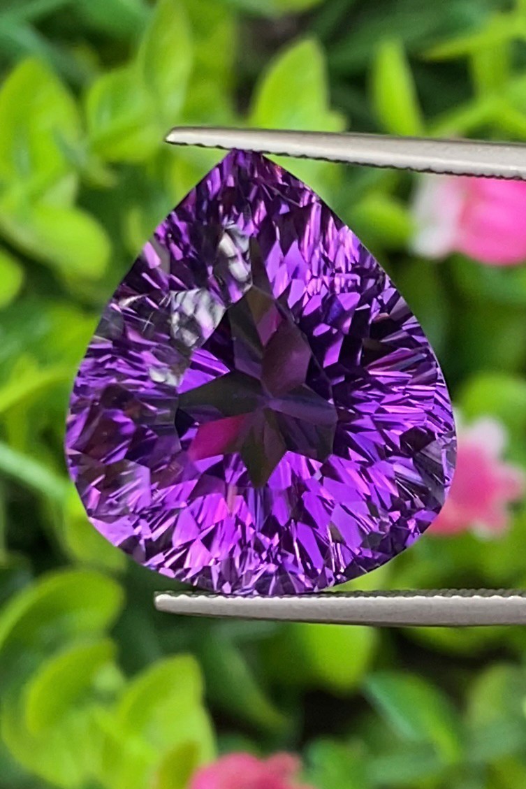 พลอย อเมทิส Amethyst 22.85 กะรัต (Cts.) พลอยแท้ อัญมณีมงคลประจําวันเกิด เครื่องประดับพลอย