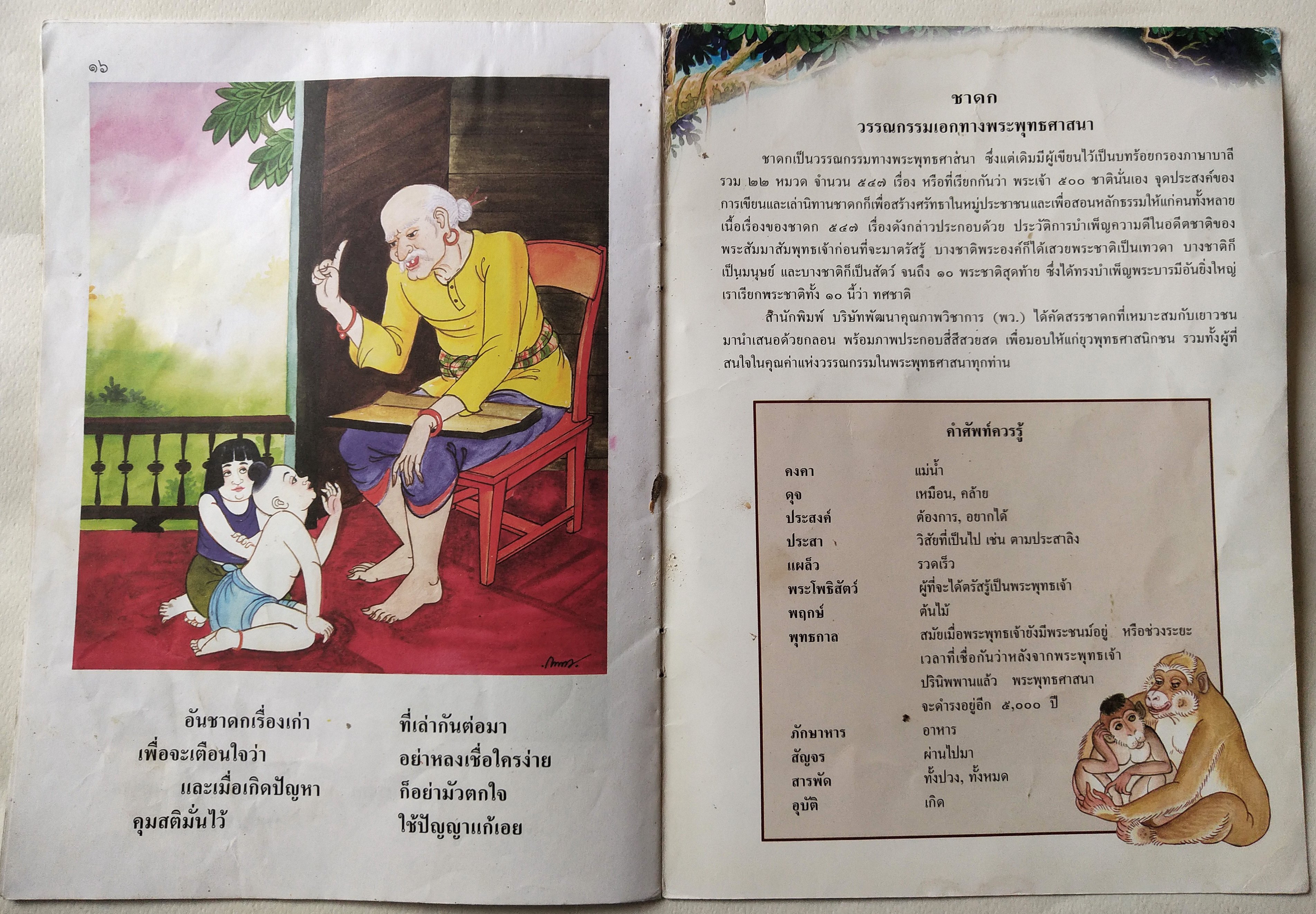 หนังสือภาพสวย มีตำหนิโปรดตรวจสอบทุกภาพ, หนังสือภาพ ชุด นิทานชาดก เรื่อง ลิงกับจระเข้ เขียนเรื่องโดย บุษบง โควินทร์ เขียนภาพโดย กาญจนา ภูมิสูง พิมพ์ครั้งที่ 2 พ.ศ 2548