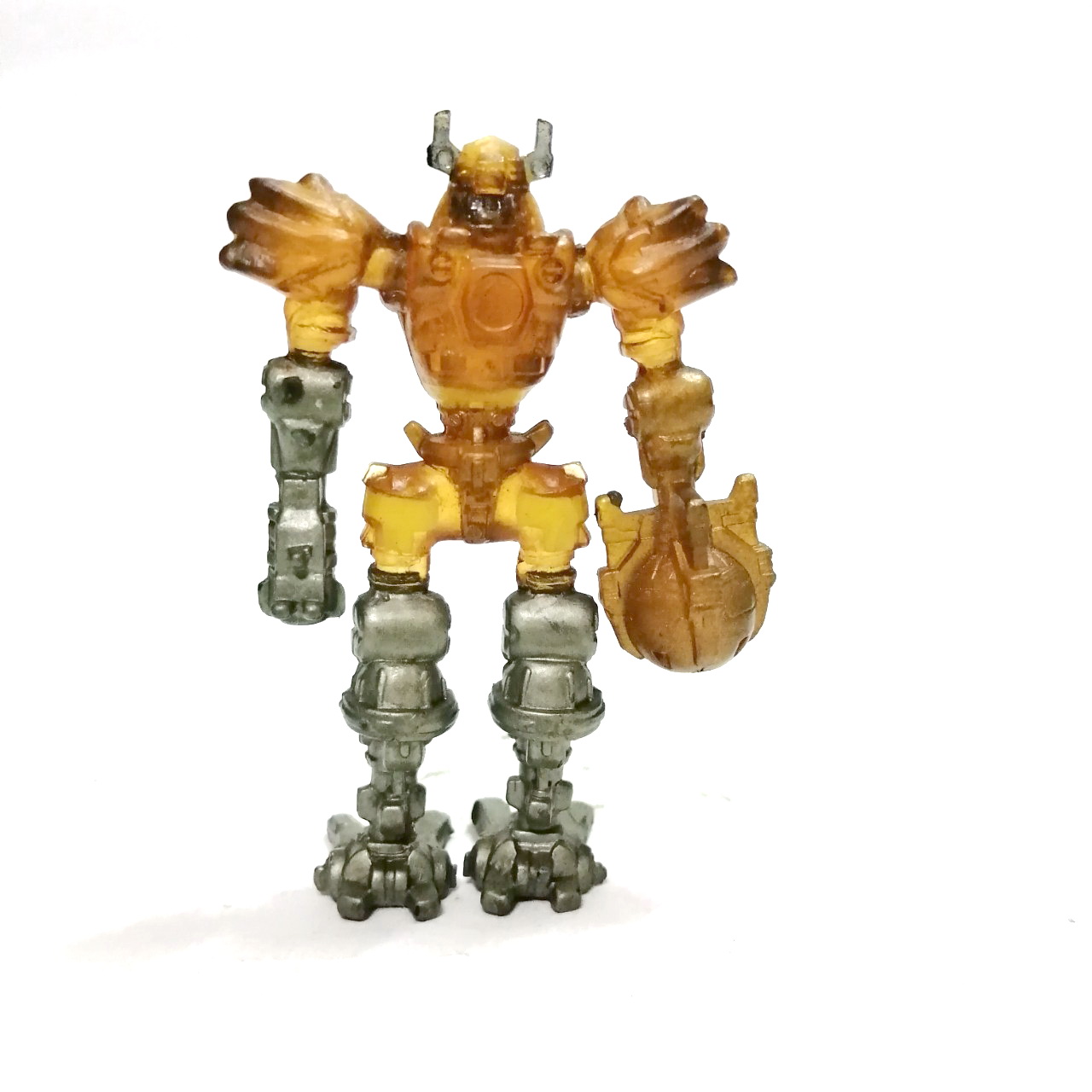 ตุ๊กตุ่นยาง ตัวใส ทำสีบางจุด สีโลหะบางจุด หุ่นยนต์ อะครอยเยอร์ จากไมโครแมน ขนาดตามรูป เก่าเก็บสภาพดี ขนาดใหญ่กว่าปกติ