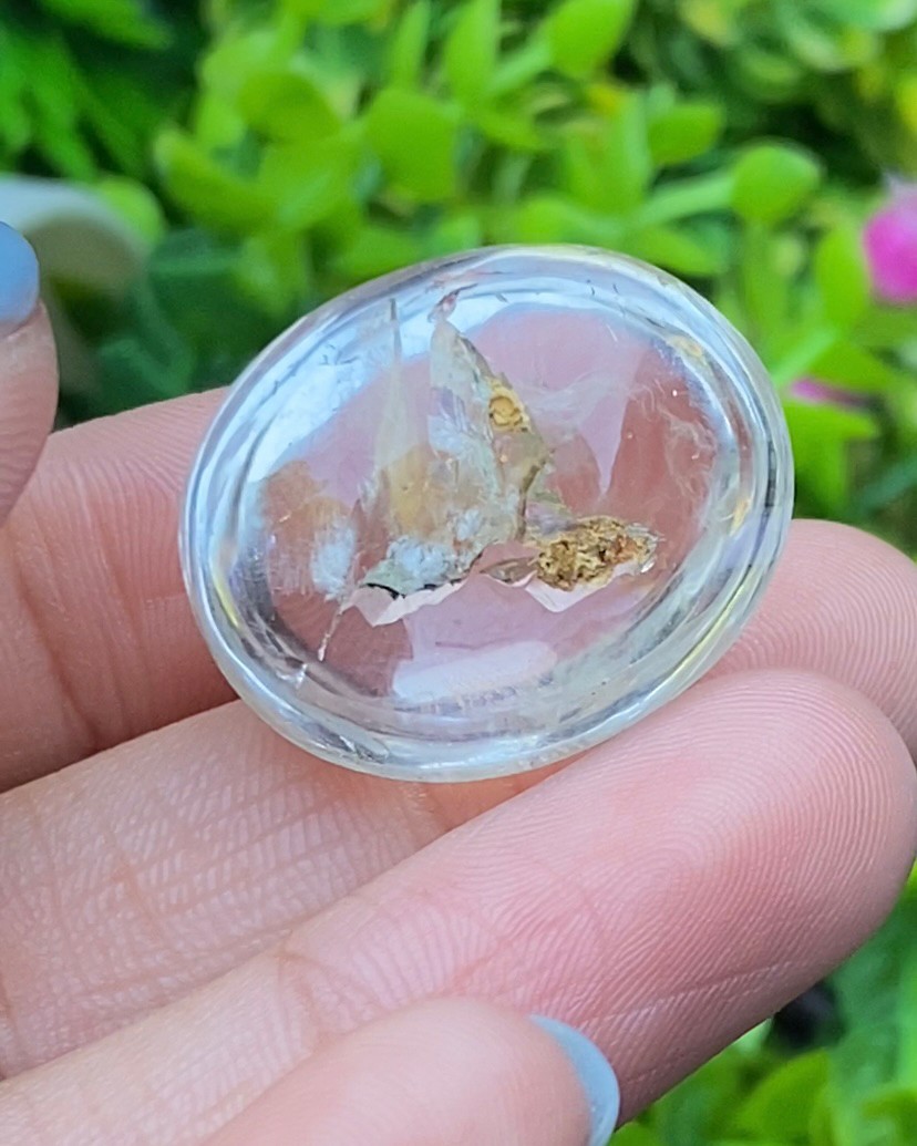 โป่งข่าม ควอตซ์ Rutilated Quartz 59.52 กะรัต Cts. พลอยแท้ อัญมณีมงคลประจําวันเกิด เครื่องประดับพลอย