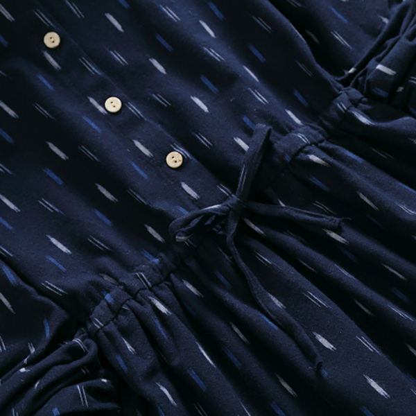 เดรสเชิ้ตแฟชั่นญี่ปุ่น แขนยาว เอวผูกจั๊ม (12297LM)