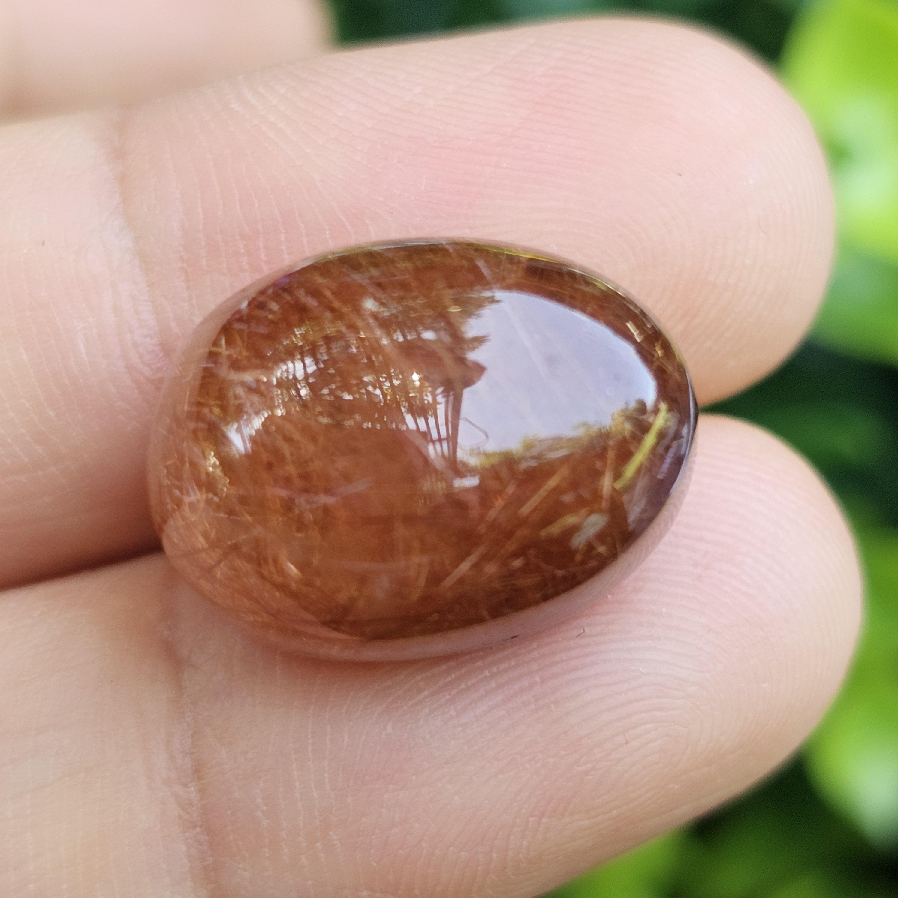 ไหมทอง ควอตซ์ Golden Rutilated Quartz 25.0 กะรัต Cts.พลอยแท้ อัญมณีมงคลประจําวันเกิด เครื่องประดับพลอย