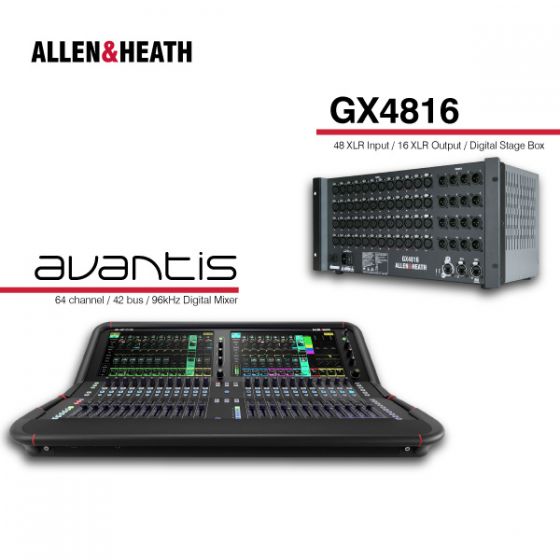 Allen&Heath Avantis+GX4816 มิกเซอร์ ดิจิตอล 64 ชาแนล 42 Bus ALLEN&HEATH Avantis Mixer Digital พร้อม GX4816 I/O Stagebox จากแบรนด์ Allen&Heath