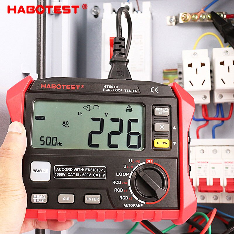 เครื่องทดสอบความต้านทานลูป Digital RCD ＆ LOOP Tester รุ่น HT5910