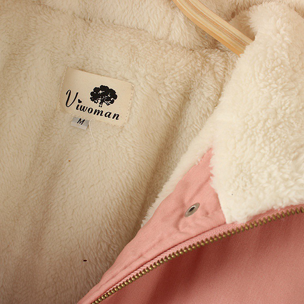 เสื้อโค้ทกันหนาววินเทจ มีฮู้ด ซับผ้าขนนุ่มใส่ติดลบได้ (12216LM)