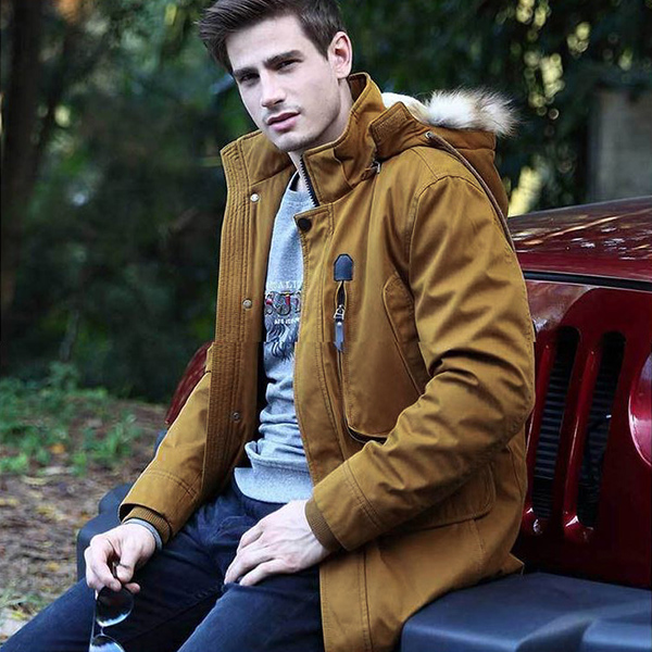 เสื้อโค้ทรุ่นหนาซับขน แต่งเฟอร์ ฮู้ดถอดได้ (10233MM)