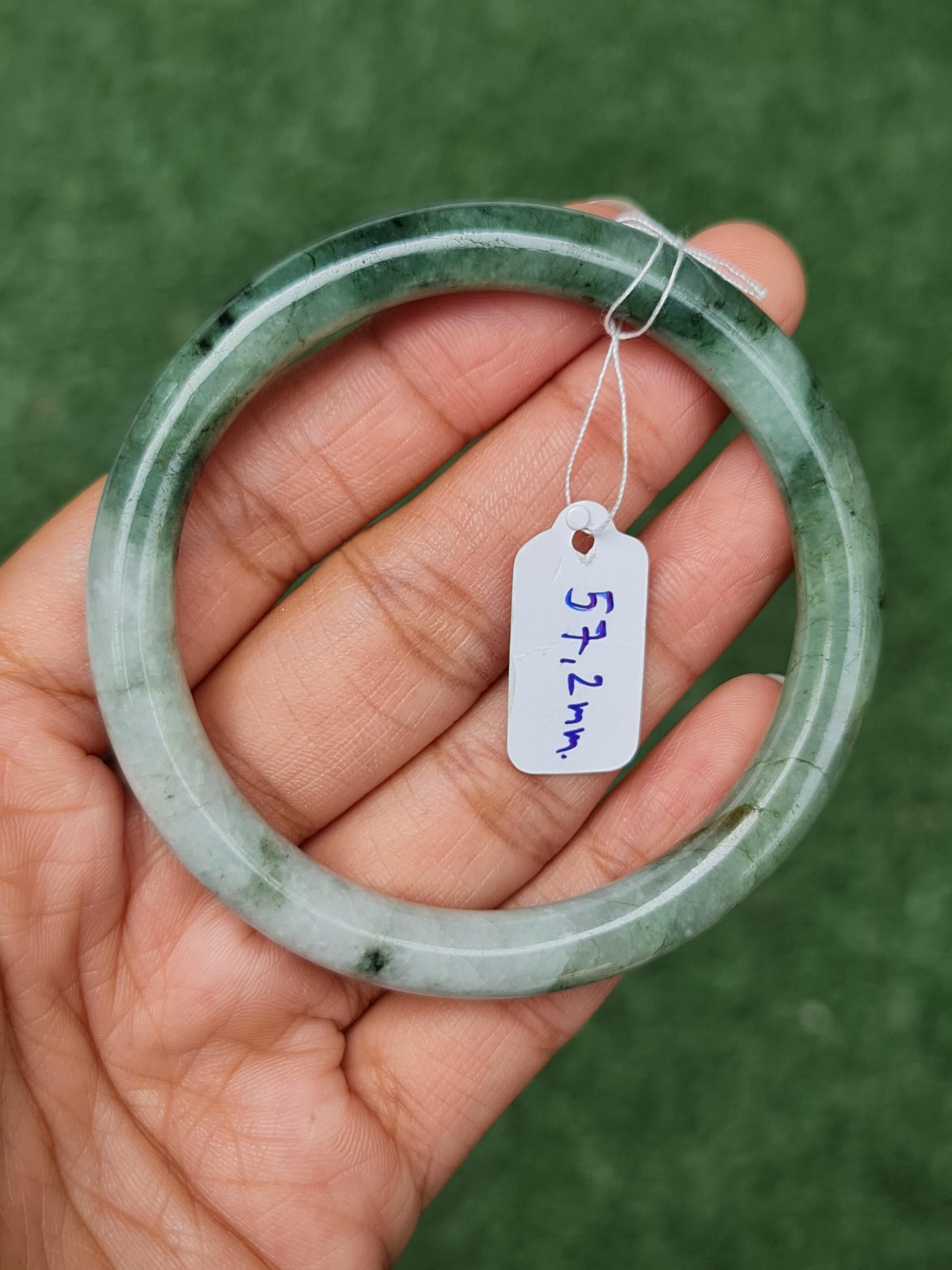 JB0703-002 หยก พม่า แท้ Jade กำไลหยก (Jadeite bracelet) พม่า (Myanmar) 57.2 มม.