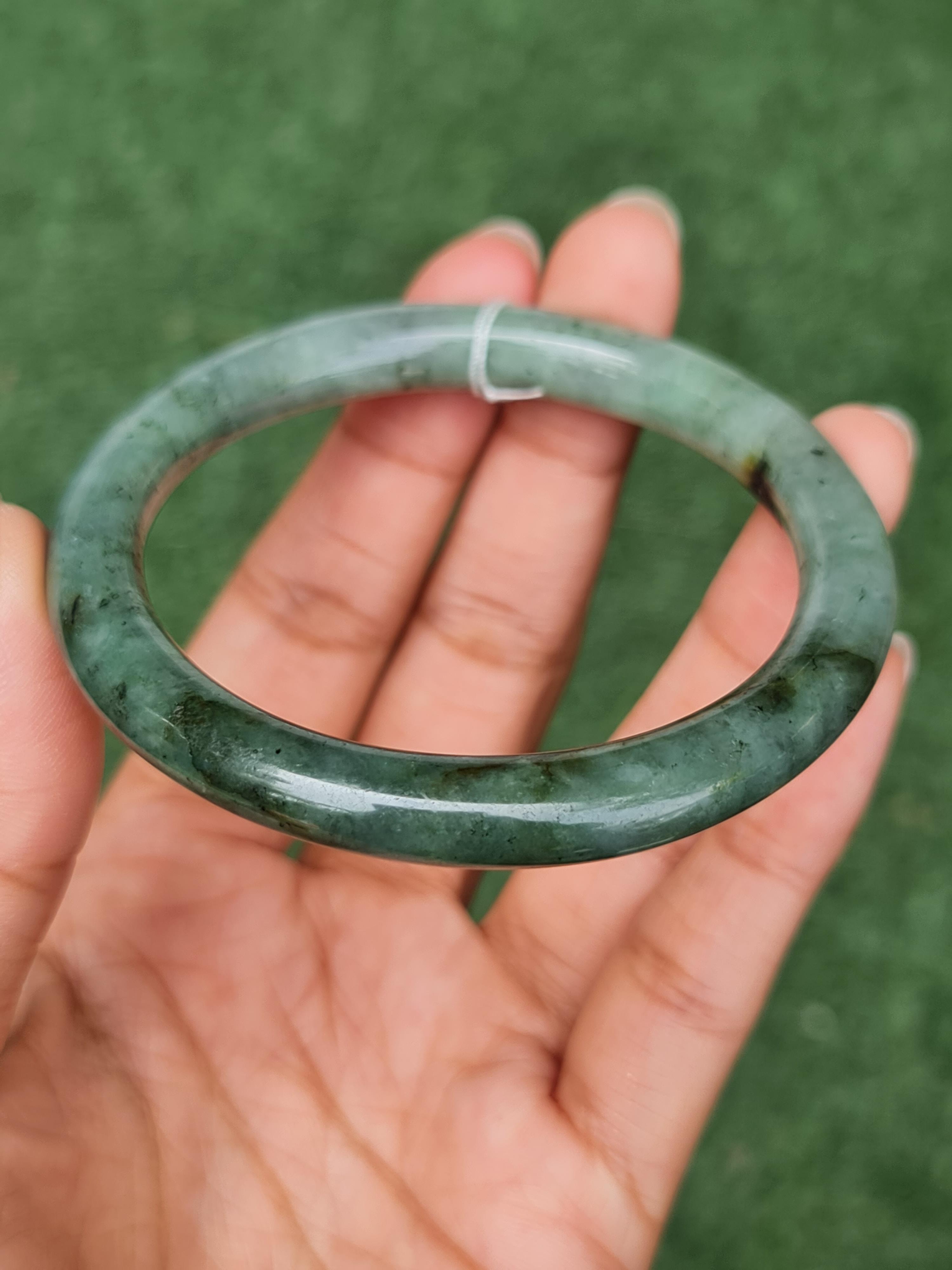 JB0703-017 หยก พม่า แท้ Jade กำไลหยก (Jadeite bracelet) พม่า (Myanmar) 58.9 มม.