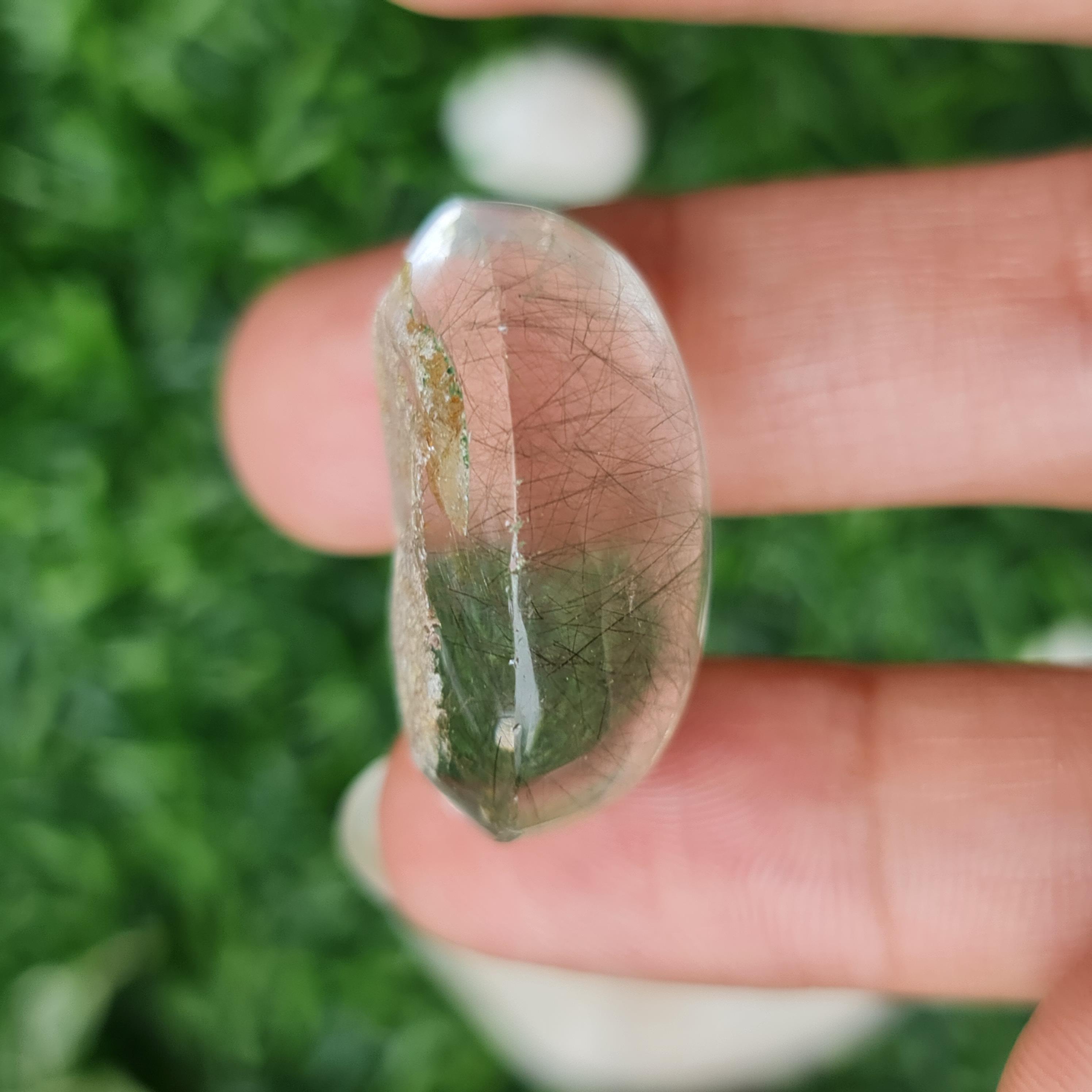 โป่งข่าม ควอตซ์ Rutilated Quartz 61.87 กะรัต Cts. พลอยแท้ อัญมณีมงคลประจําวันเกิด เครื่องประดับพลอย