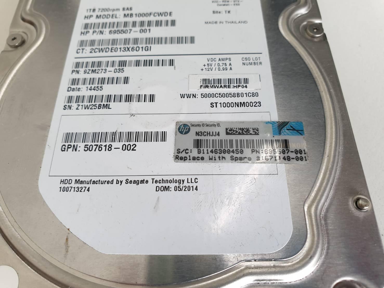 HP SAS 1 TB 695507 3.5 นิ้ว