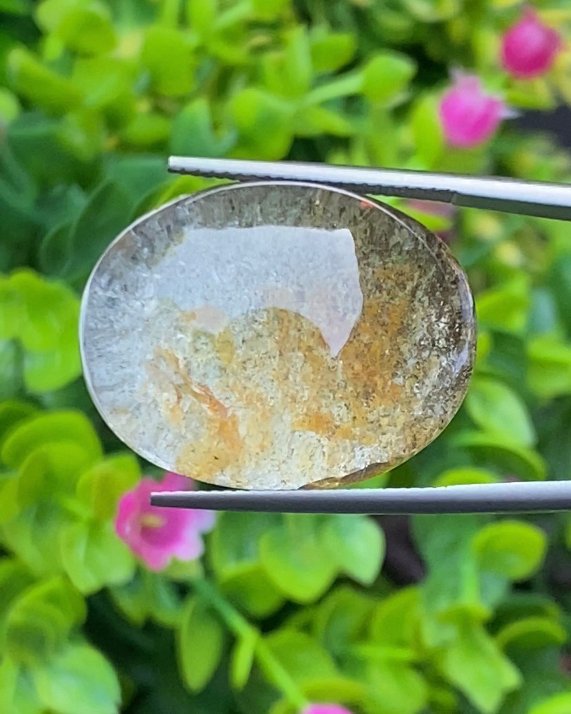 โป่งข่าม ควอตซ์ Rutilated Quartz 47.98 กะรัต Cts. พลอยแท้ อัญมณีมงคลประจําวันเกิด เครื่องประดับพลอย